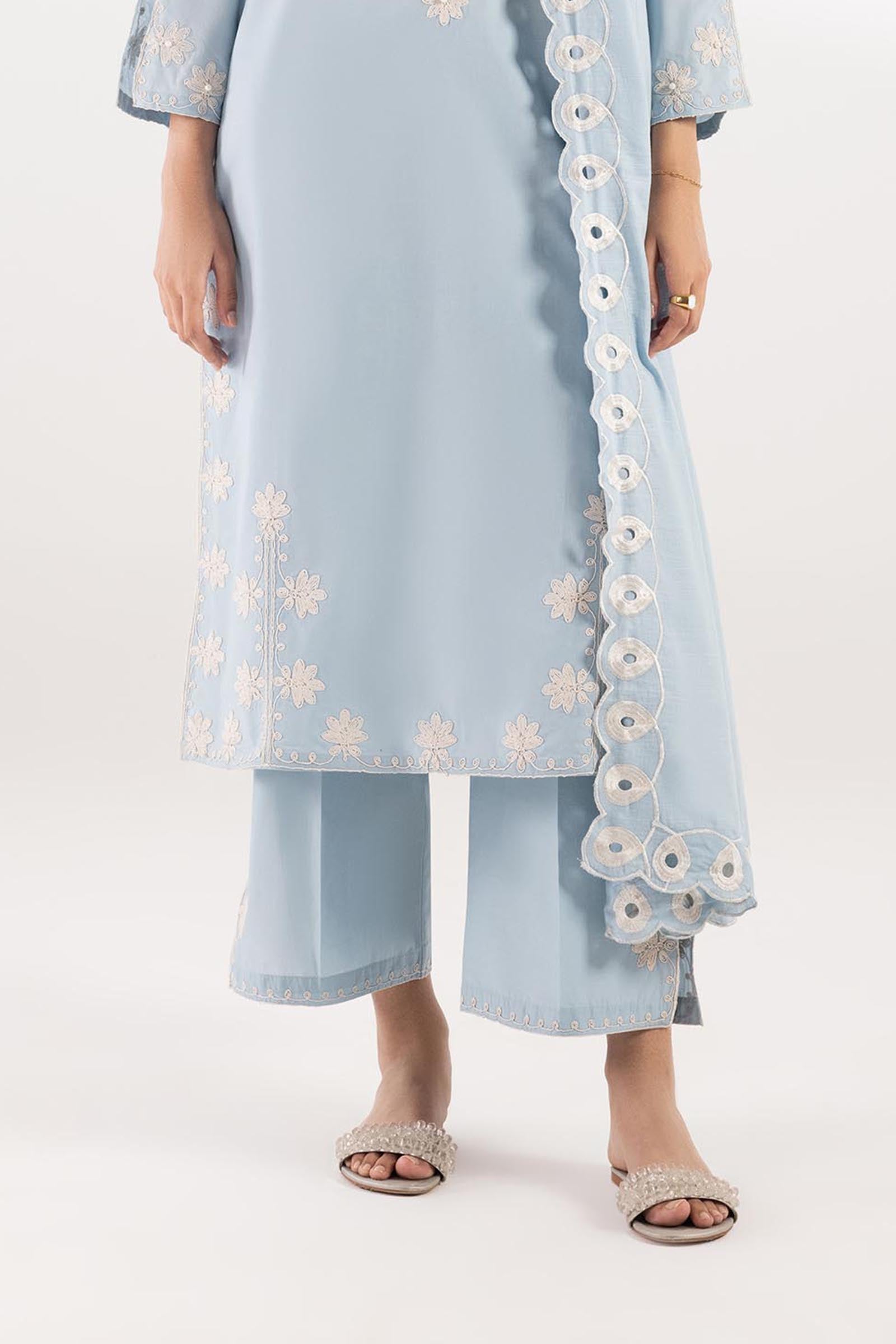 Stitched Embroidered Lawn Culotte