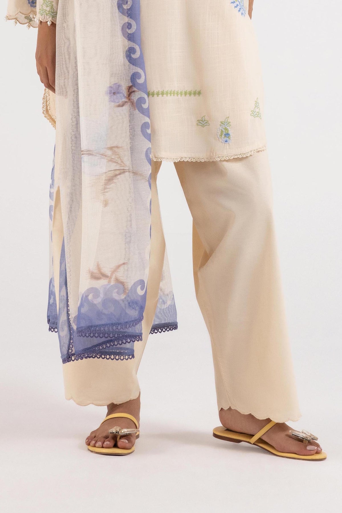 Stitched Dyed Lawn Shalwar