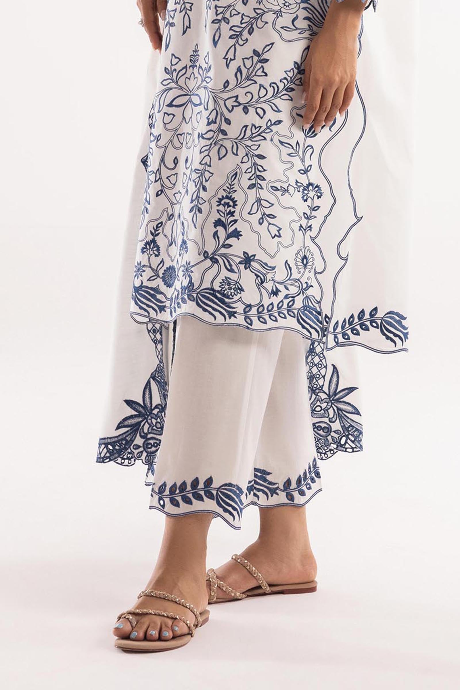 Stitched Lawn Embroidered Culotte