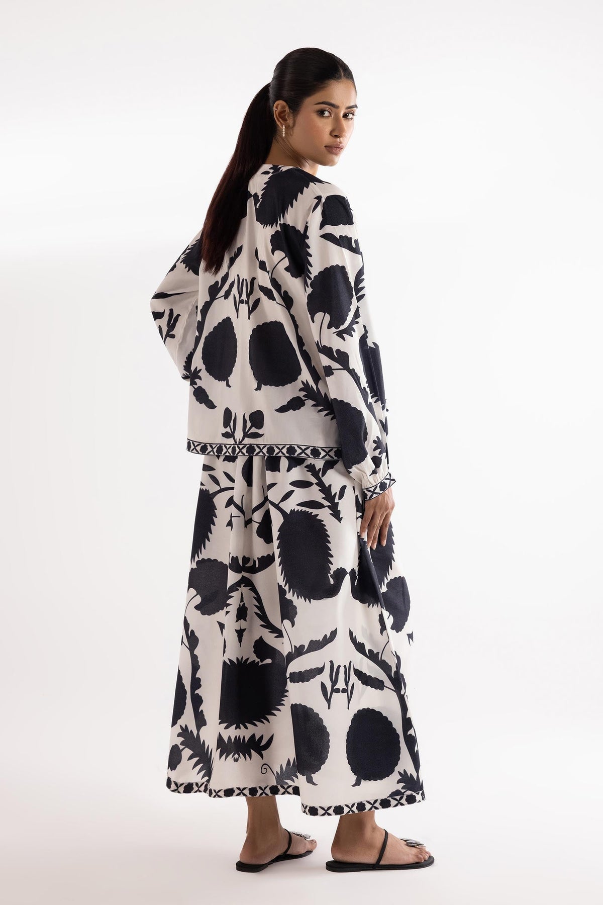 Stitched Printed Cambric Shirt + Skirt
