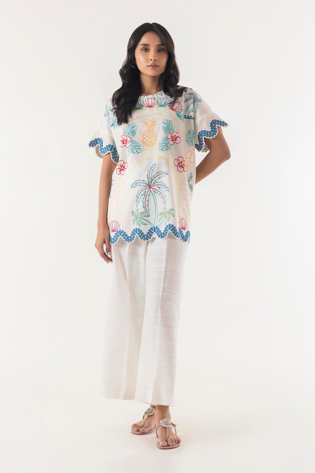 Stitched Embroidered Fusion Shirt