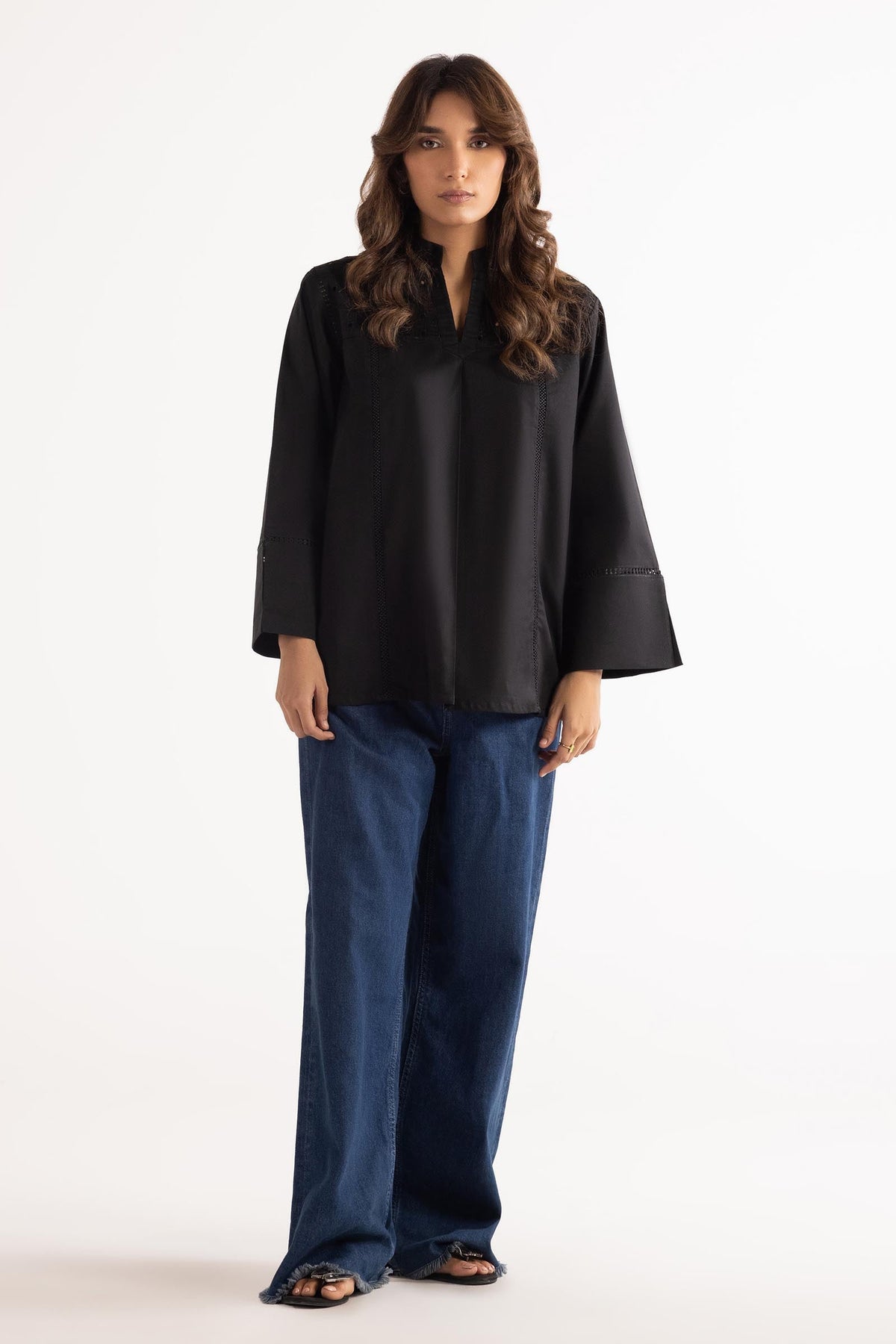 Stitched Embroidered Wesst Lawn Shirt