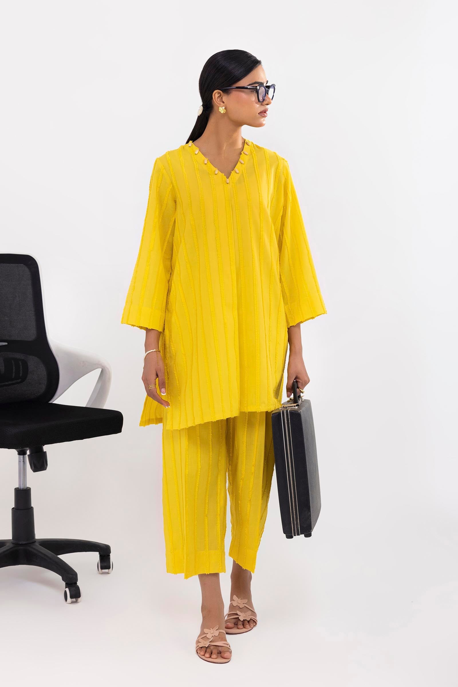 Stitched Dyed Brochia Shirt + Culotte