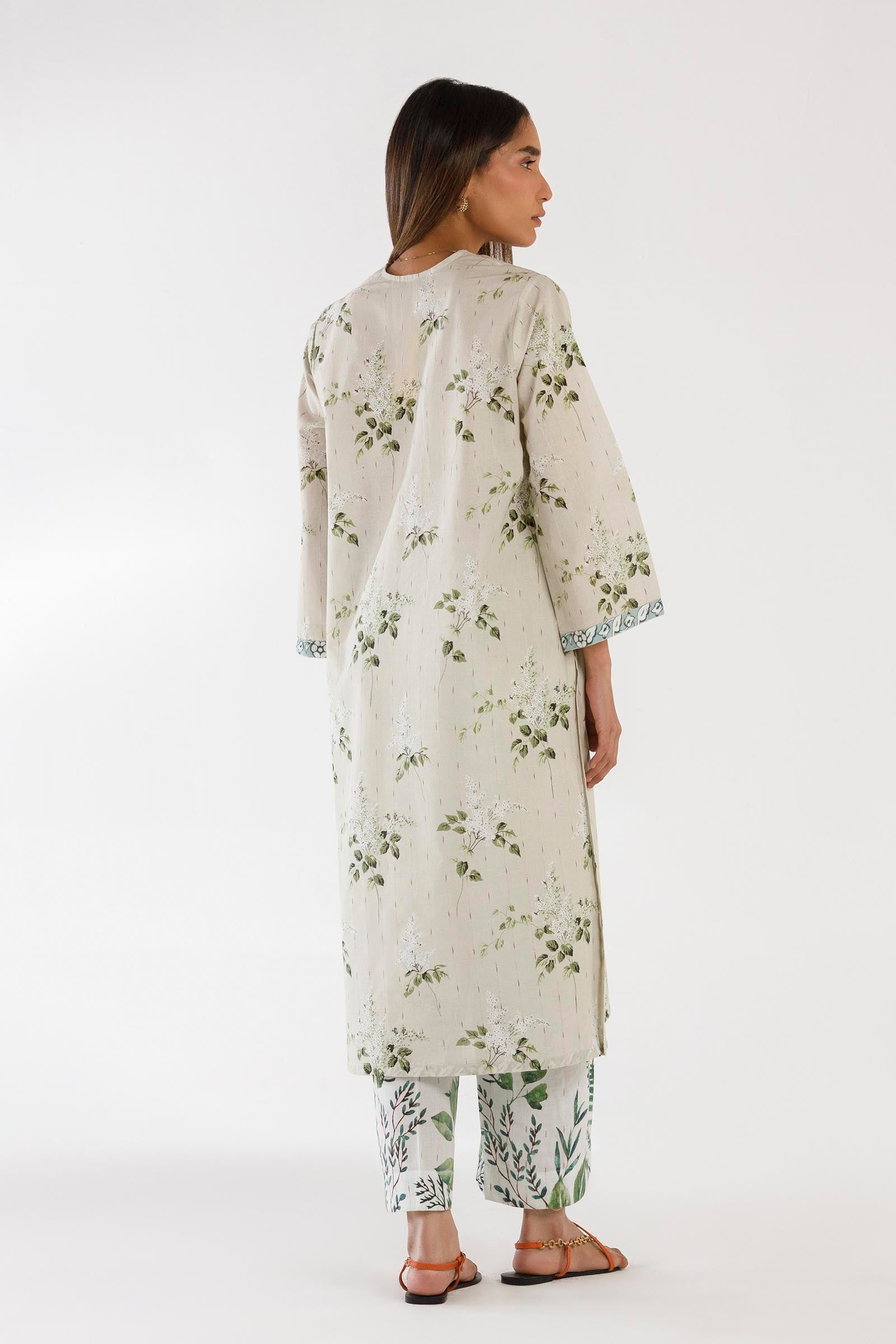 Stitched Printed Textured Shirt + Culotte