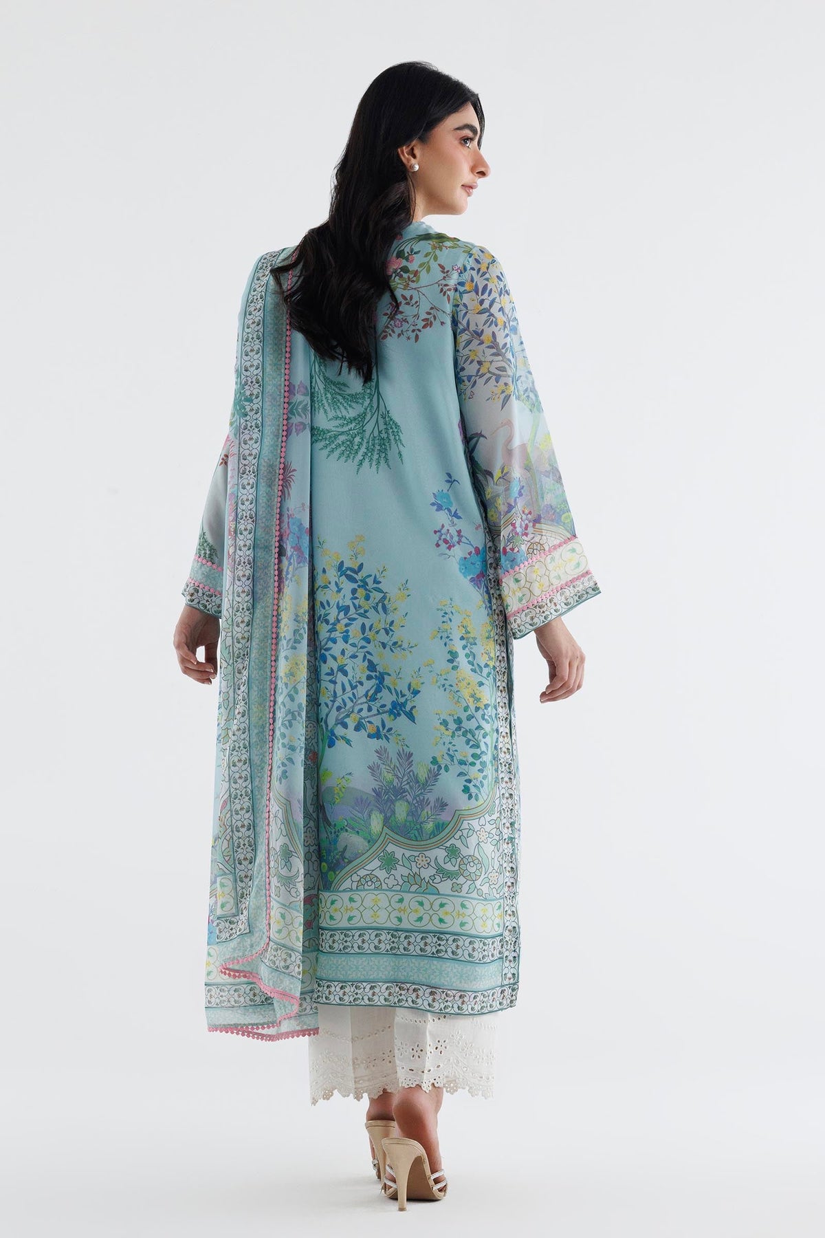 Stitched Printed Poly Silk Shirt+ Dupatta