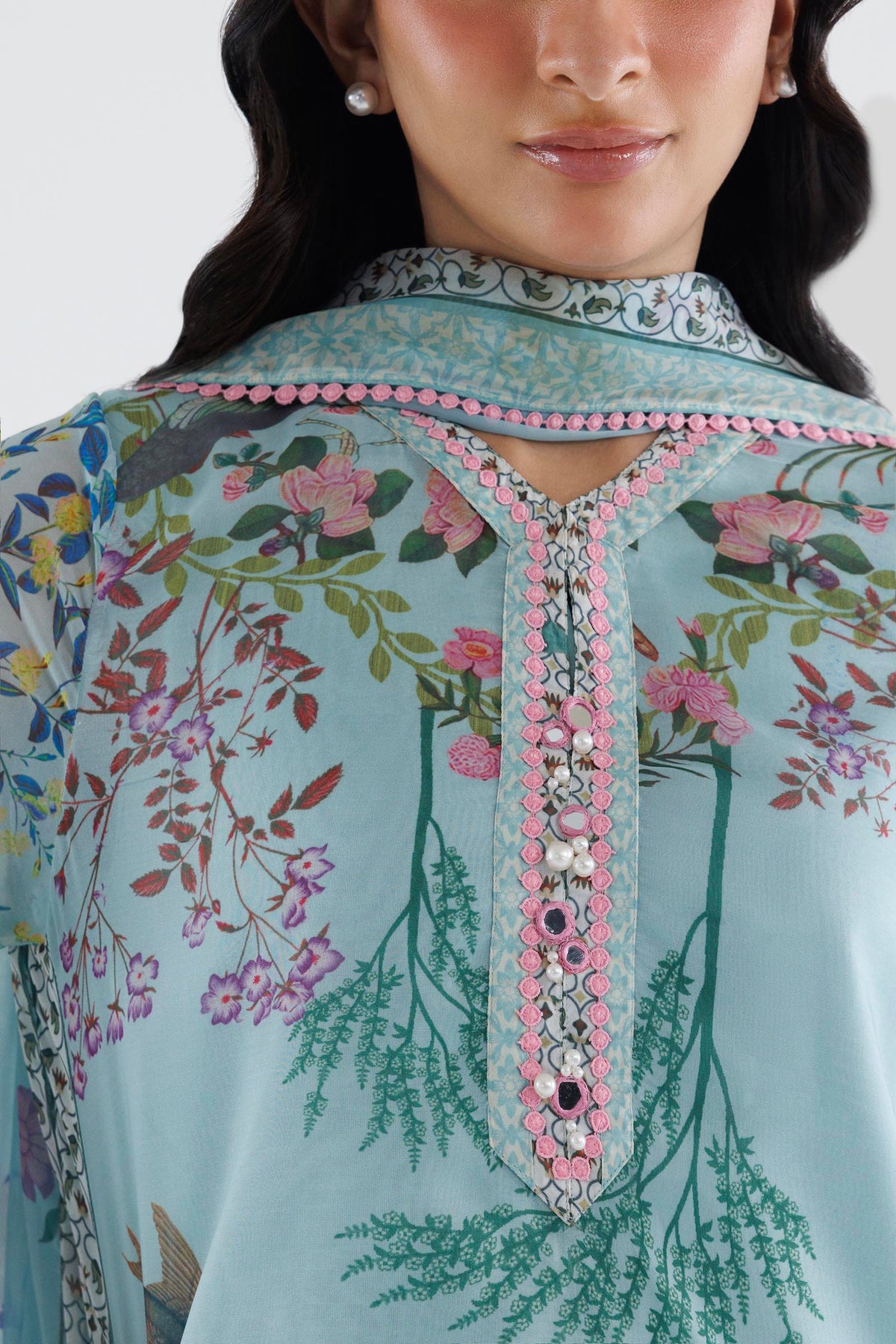 Stitched Printed Poly Silk Shirt+ Dupatta