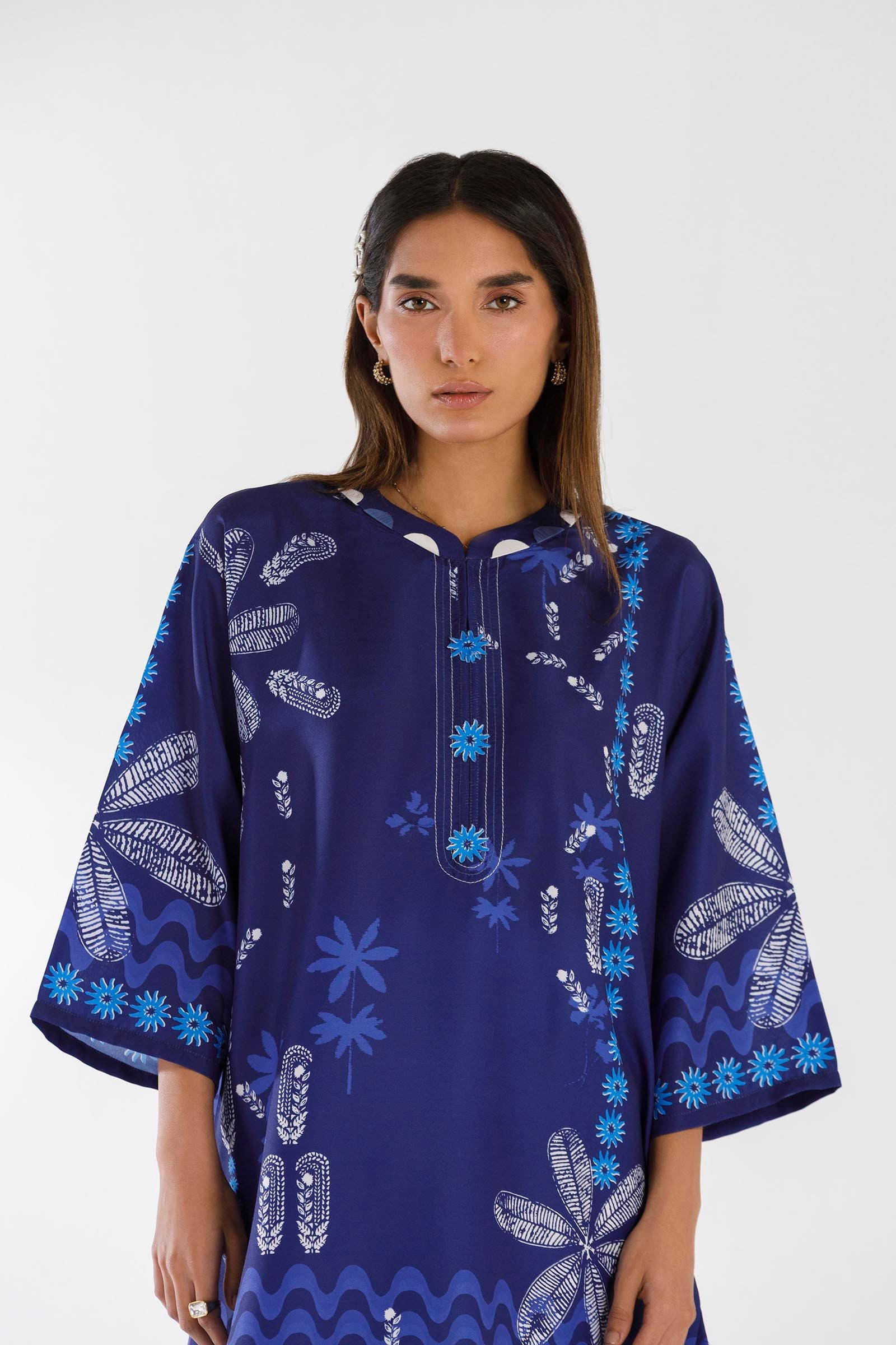 Stitched Printed Viscose Shirt + Culotte