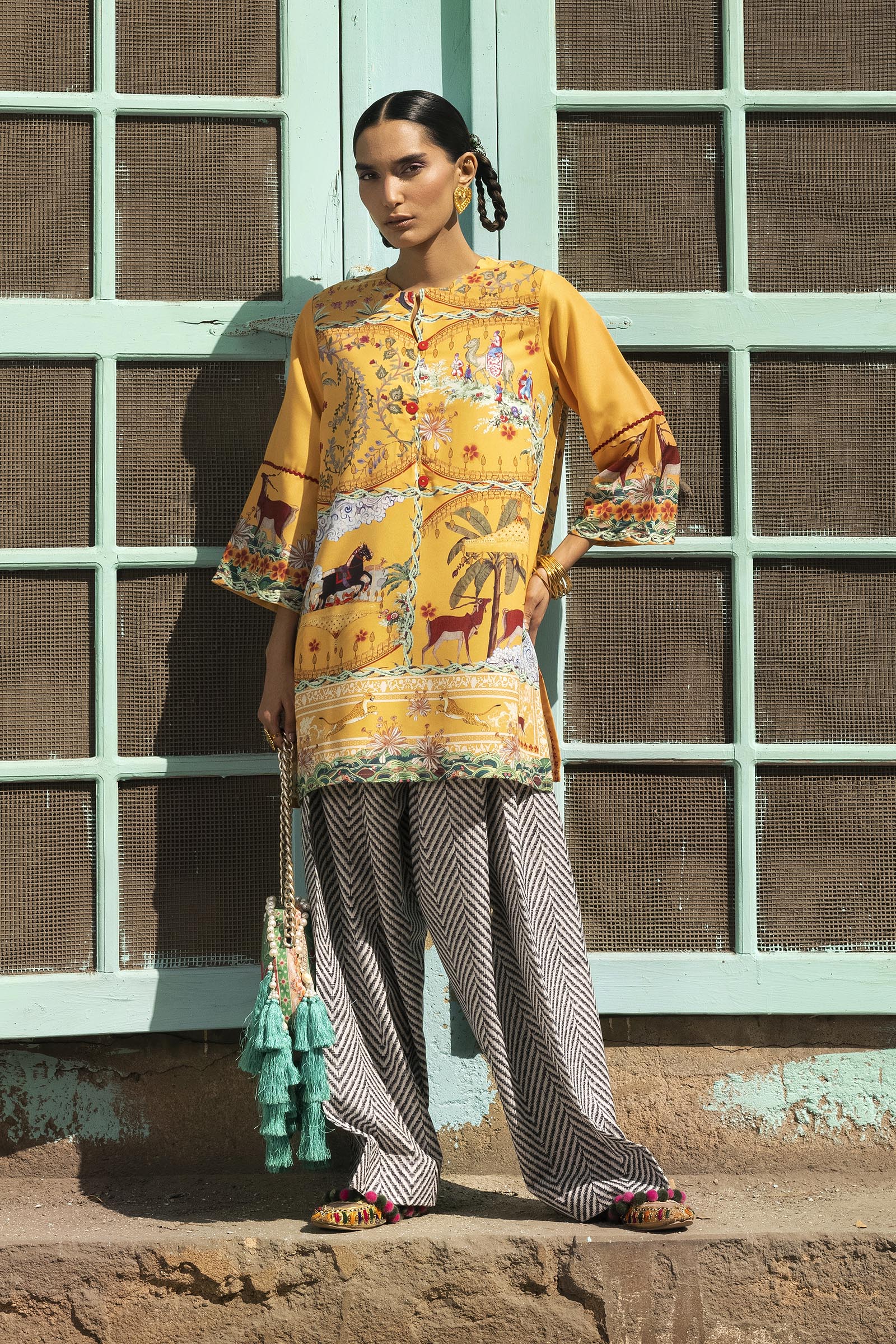 Stitched Printed Viscose Shirt + Shalwar