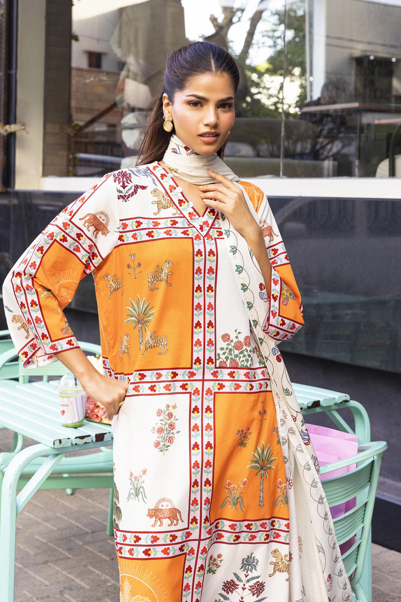 Stitched Printed Lawn Shirt + Dupatta