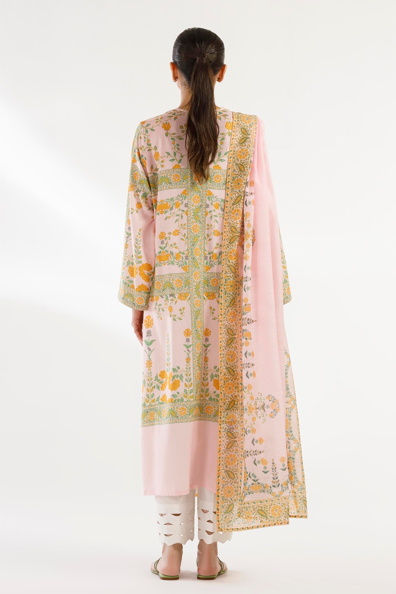 Stitched Printed Linen Shirt + Dupatta