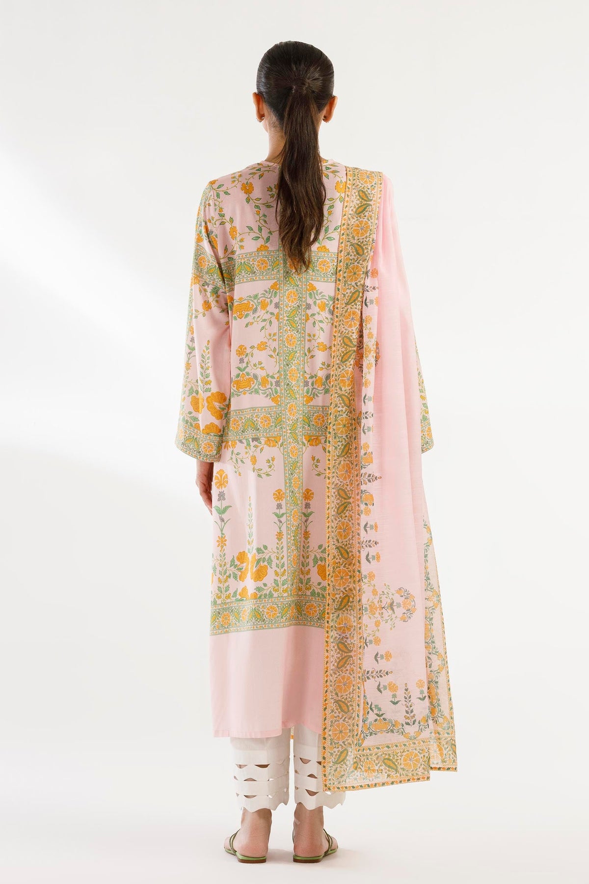 Stitched Printed Linen Shirt + Dupatta
