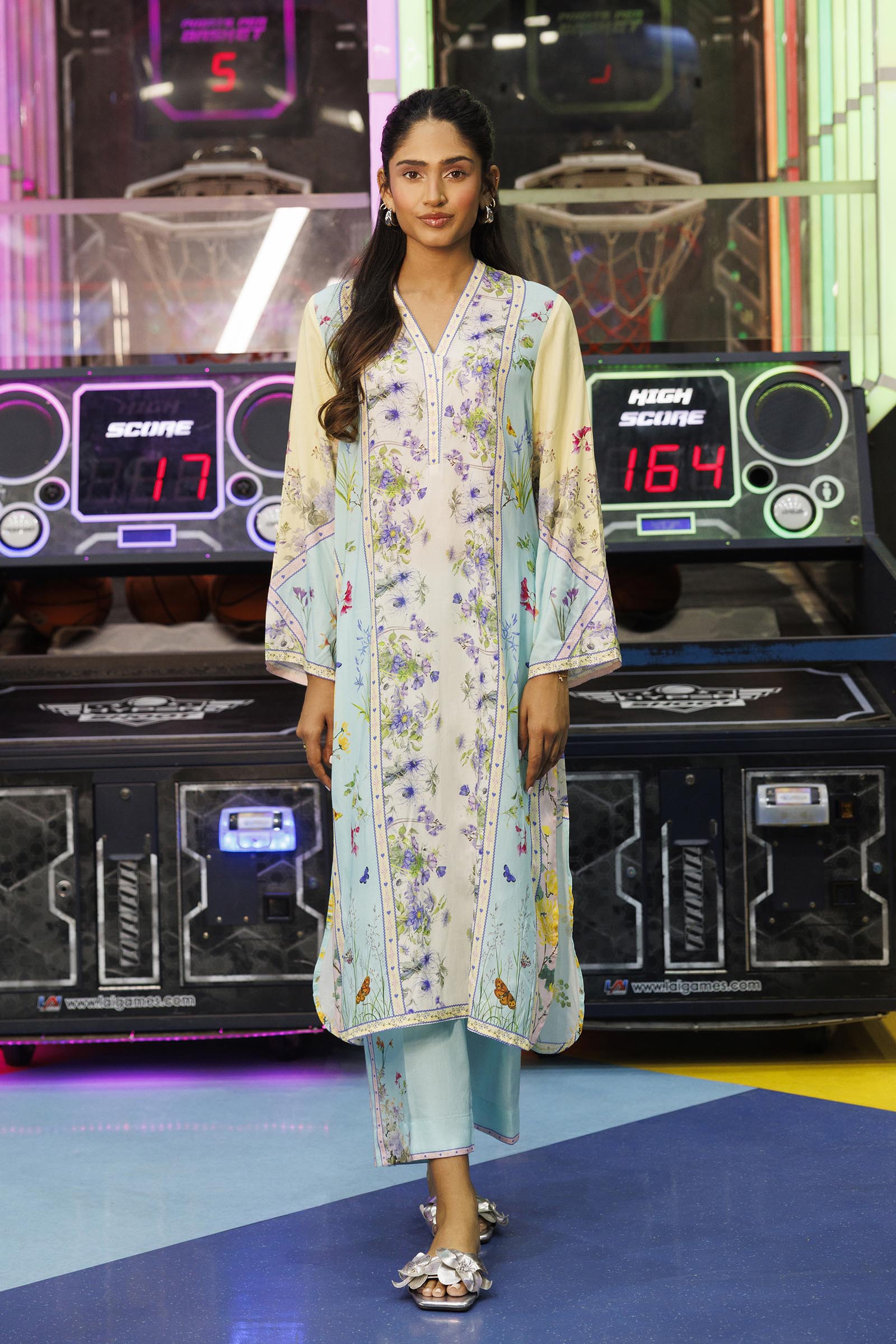 Stitched Printed Linen Shirt + Culotte