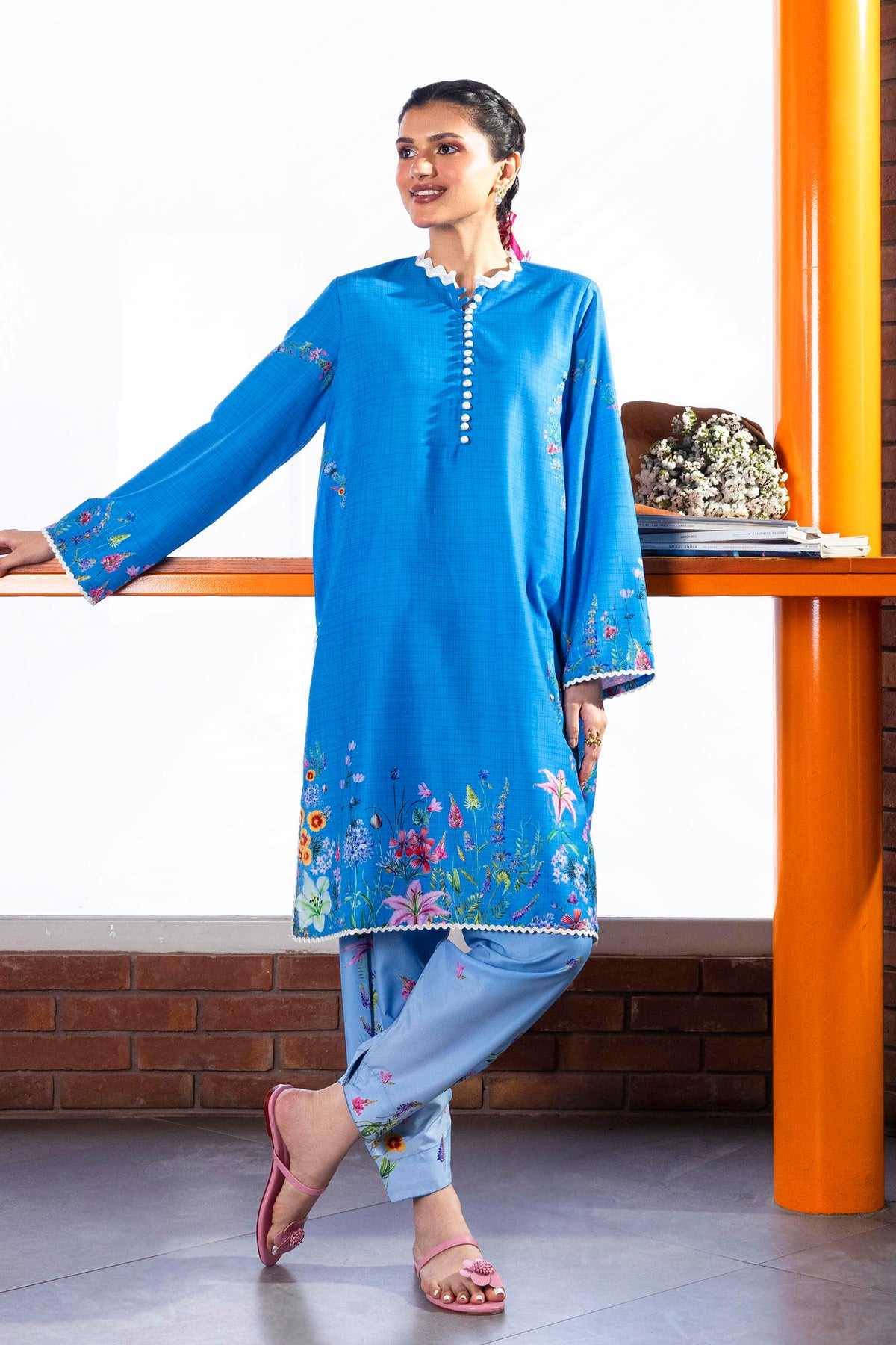 Stitched Printed Viscose Shirt+ Shalwar