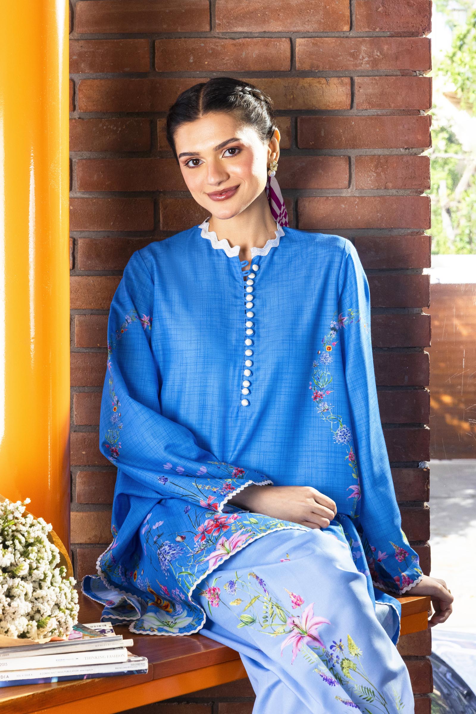 Stitched Printed Viscose Shirt+ Shalwar