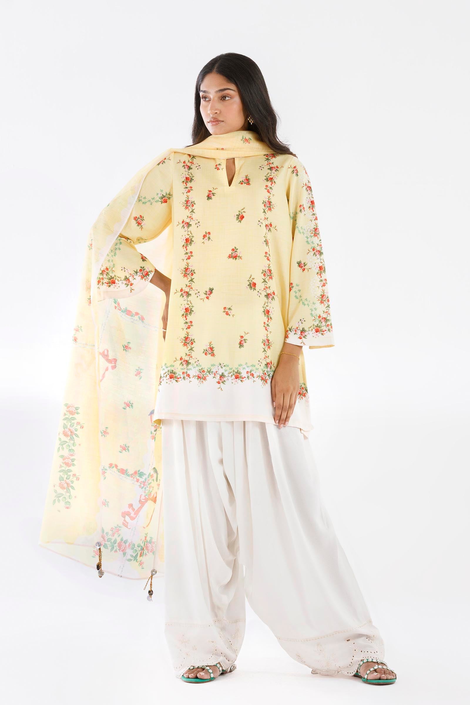 Stitched Printed Viscose Shirt+ Dupatta