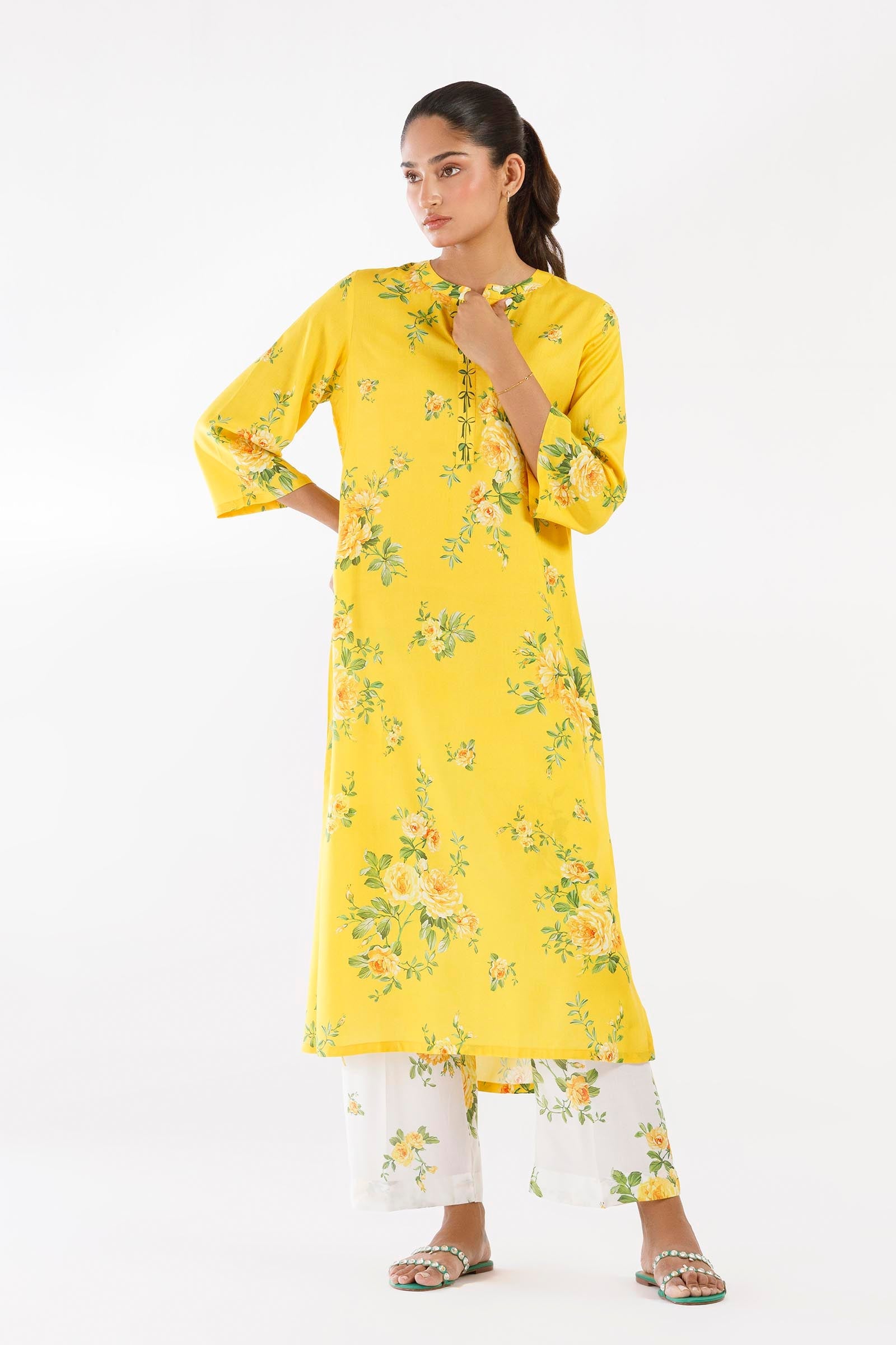 Stitched Printed Linen Shirt+ Culotte