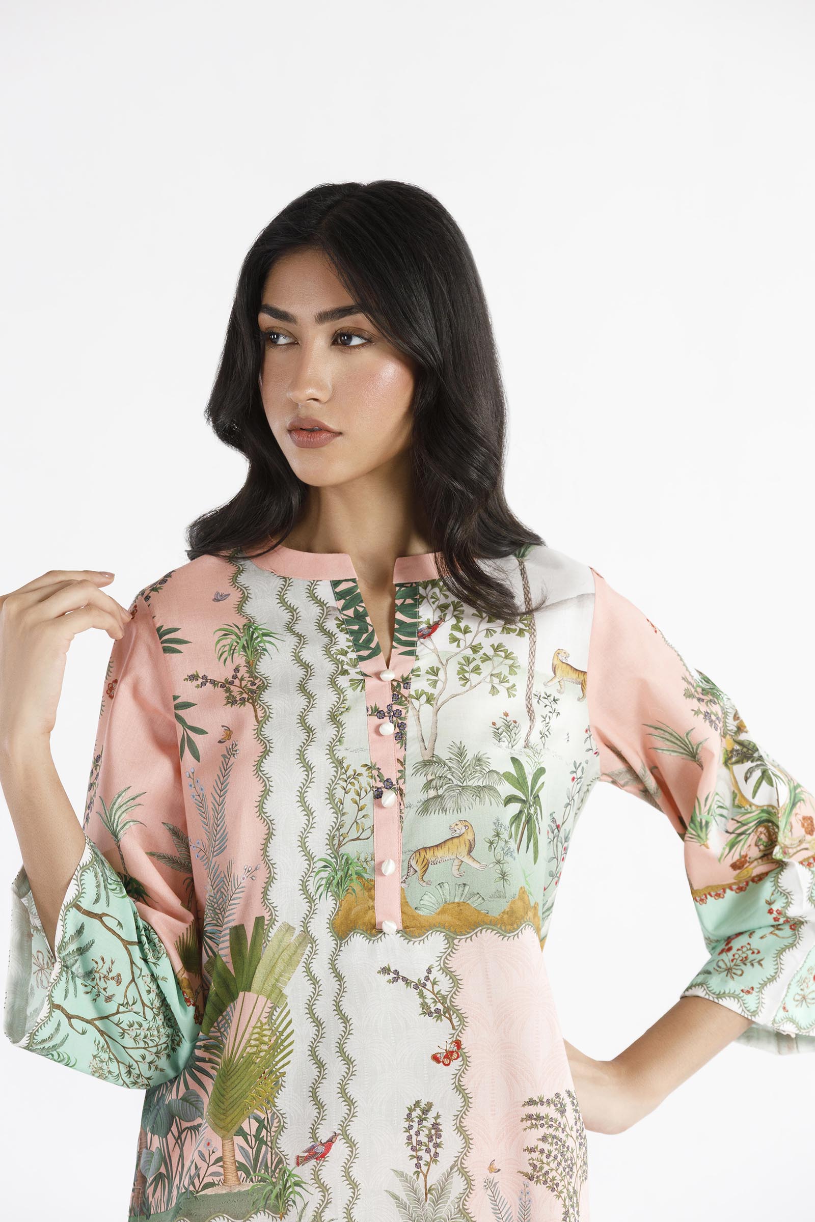 Stitched Printed Lawn Shirt+ Culotte