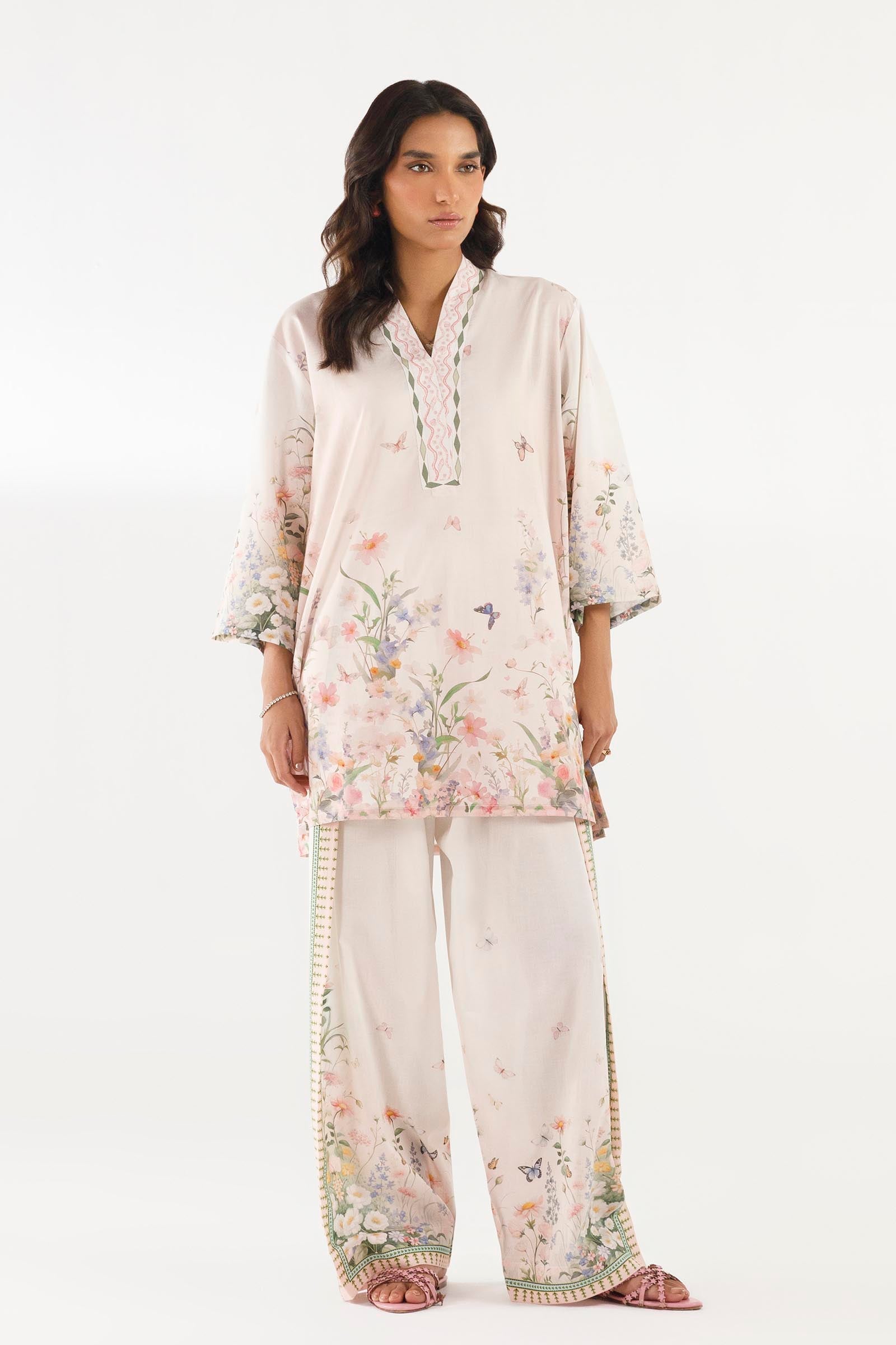 Stitched Printed Lawn Shirt+ Culotte