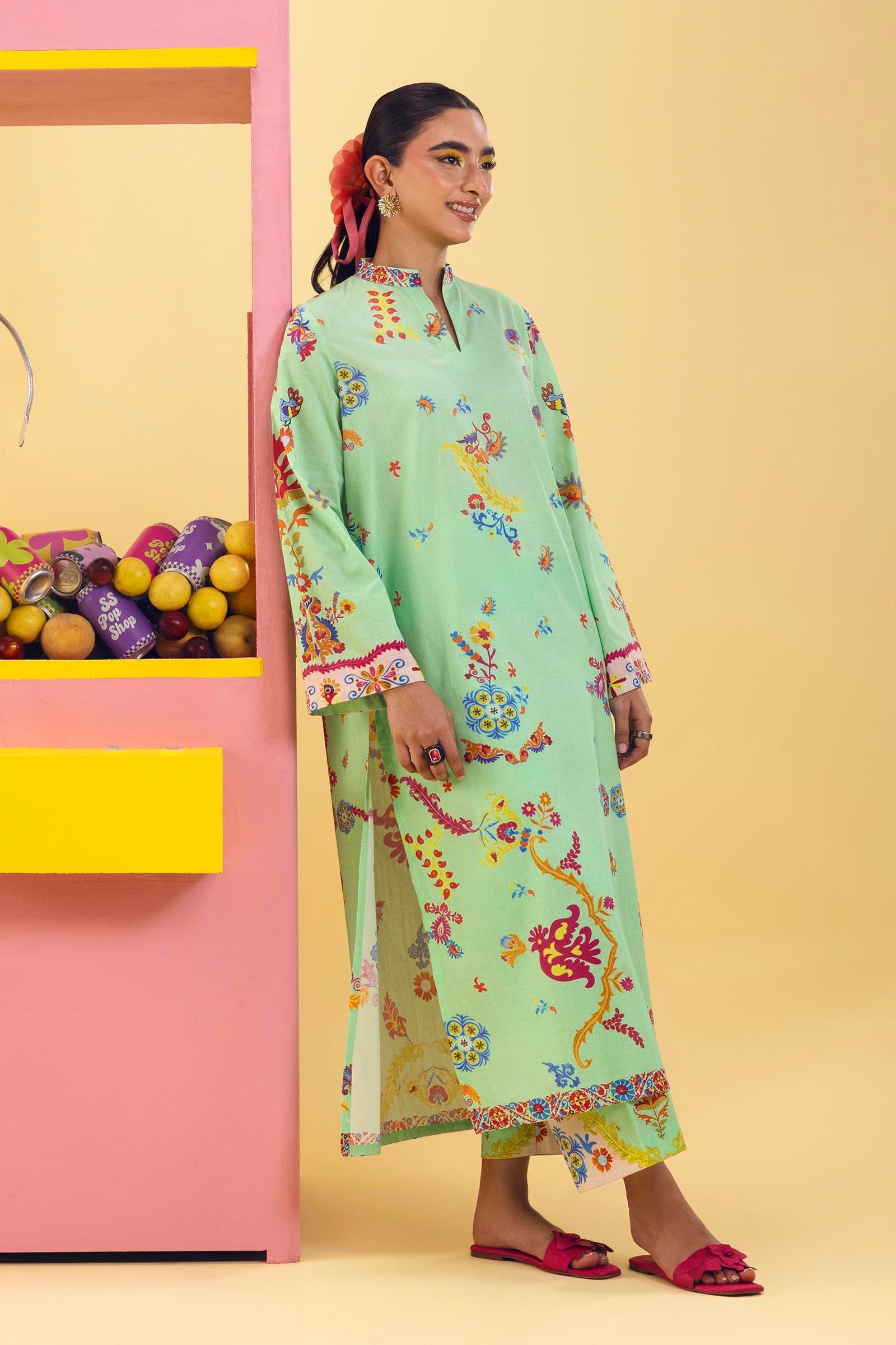 Stitched Printed Lawn Shirt+ Culotte