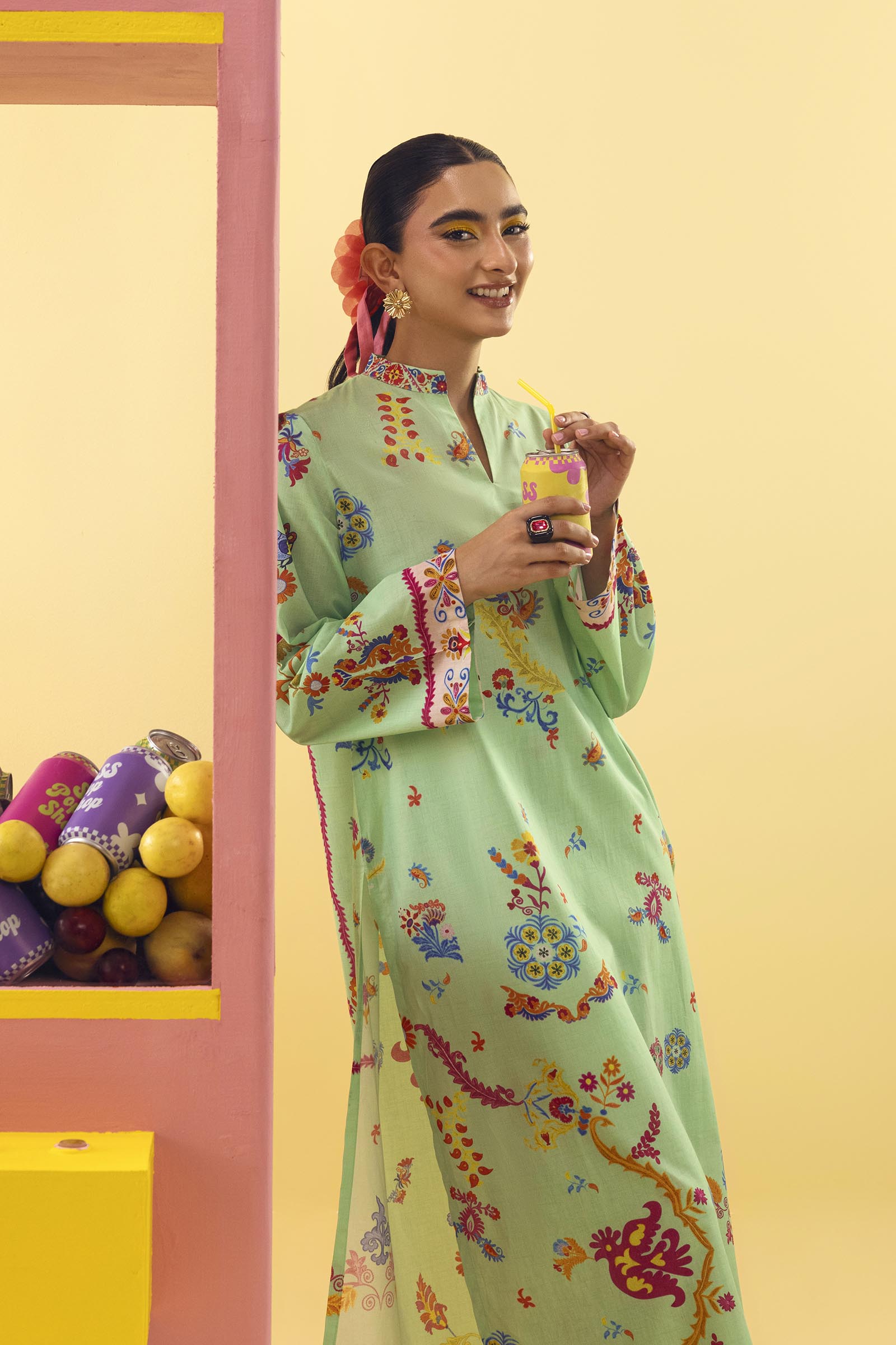 Stitched Printed Lawn Shirt+ Culotte