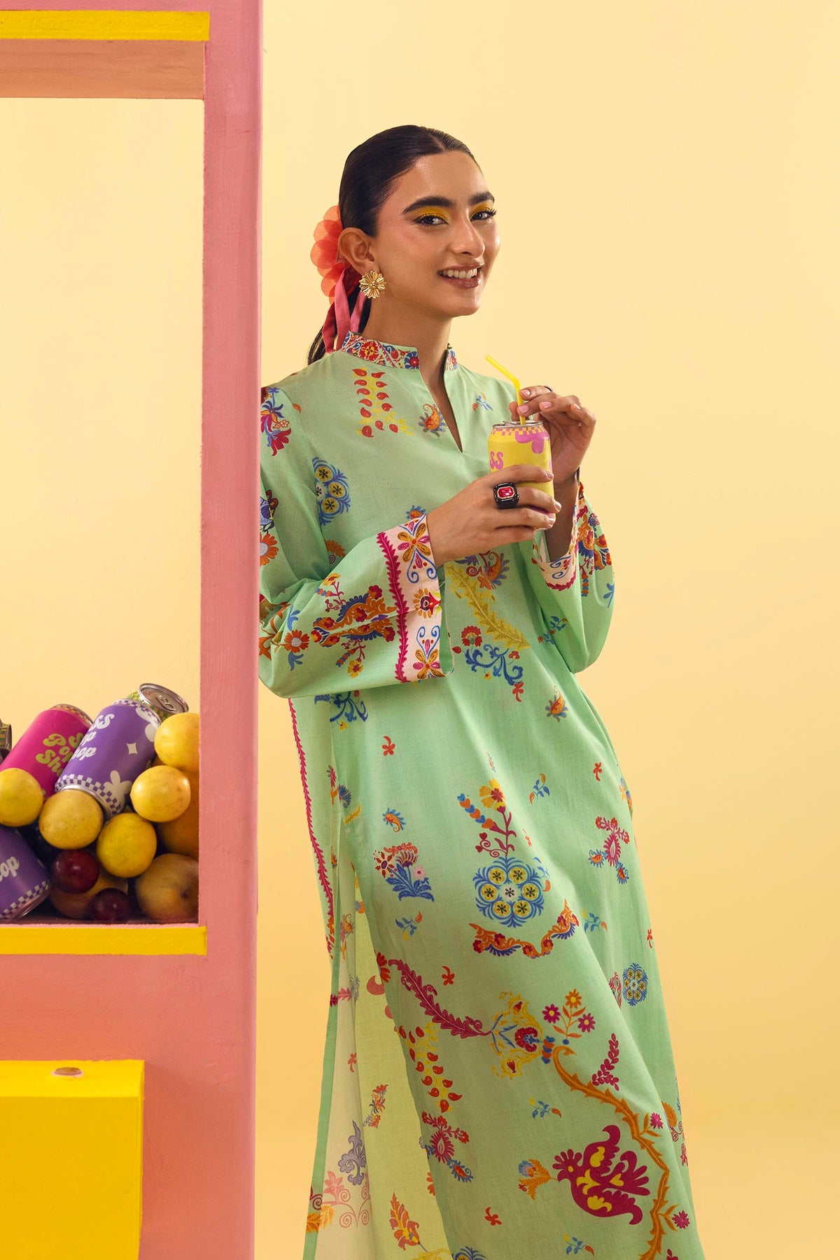 Stitched Printed Lawn Shirt+ Culotte