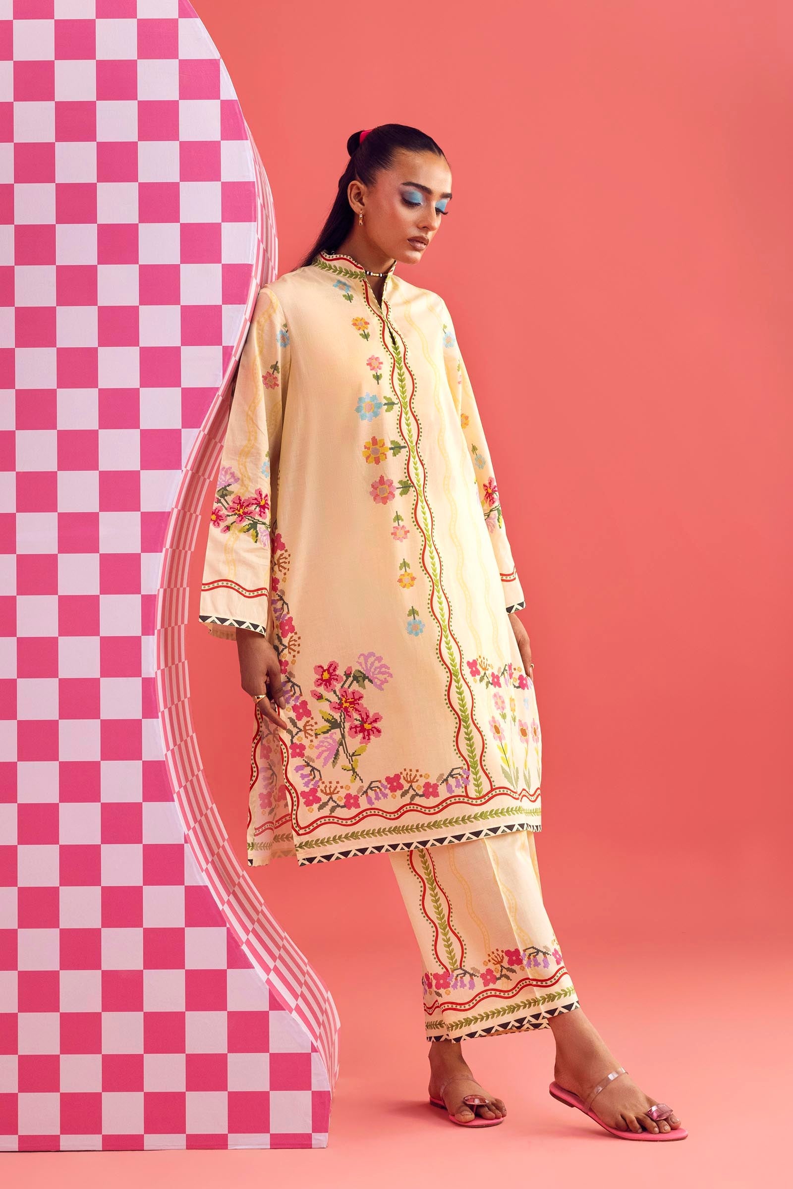 Stitched Printed Lawn Shirt+ Culotte