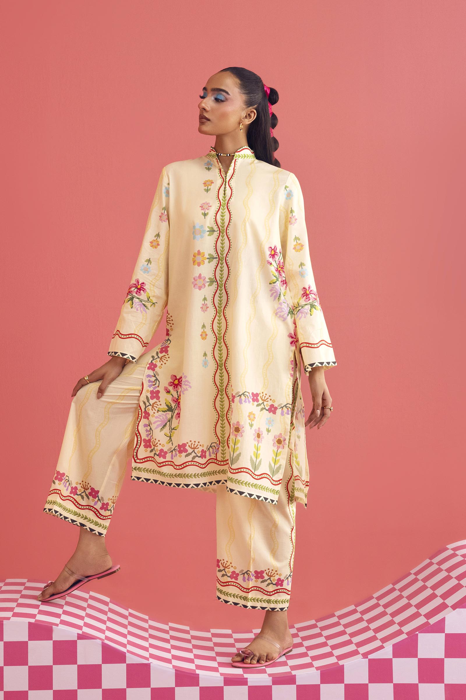 Stitched Printed Lawn Shirt+ Culotte