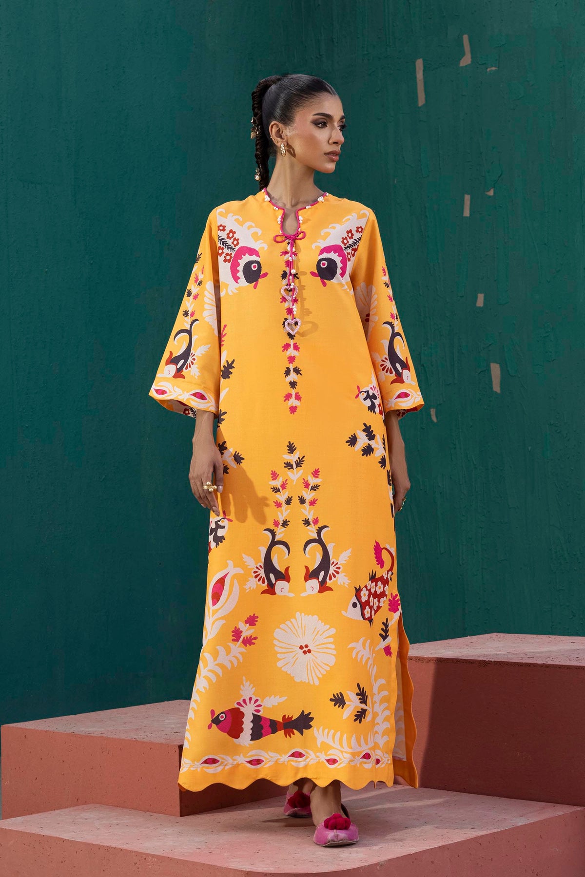 Stitched Printed Viscose Shirt+ Culotte
