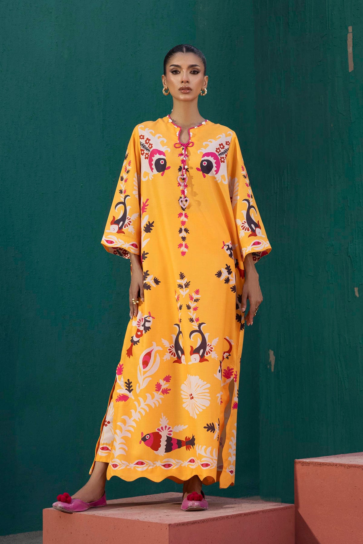 Stitched Printed Viscose Shirt+ Culotte