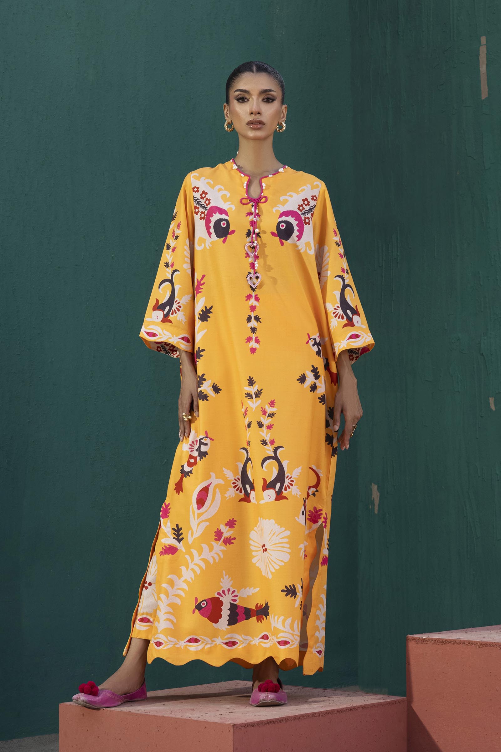 Stitched Printed Viscose Shirt+ Culotte