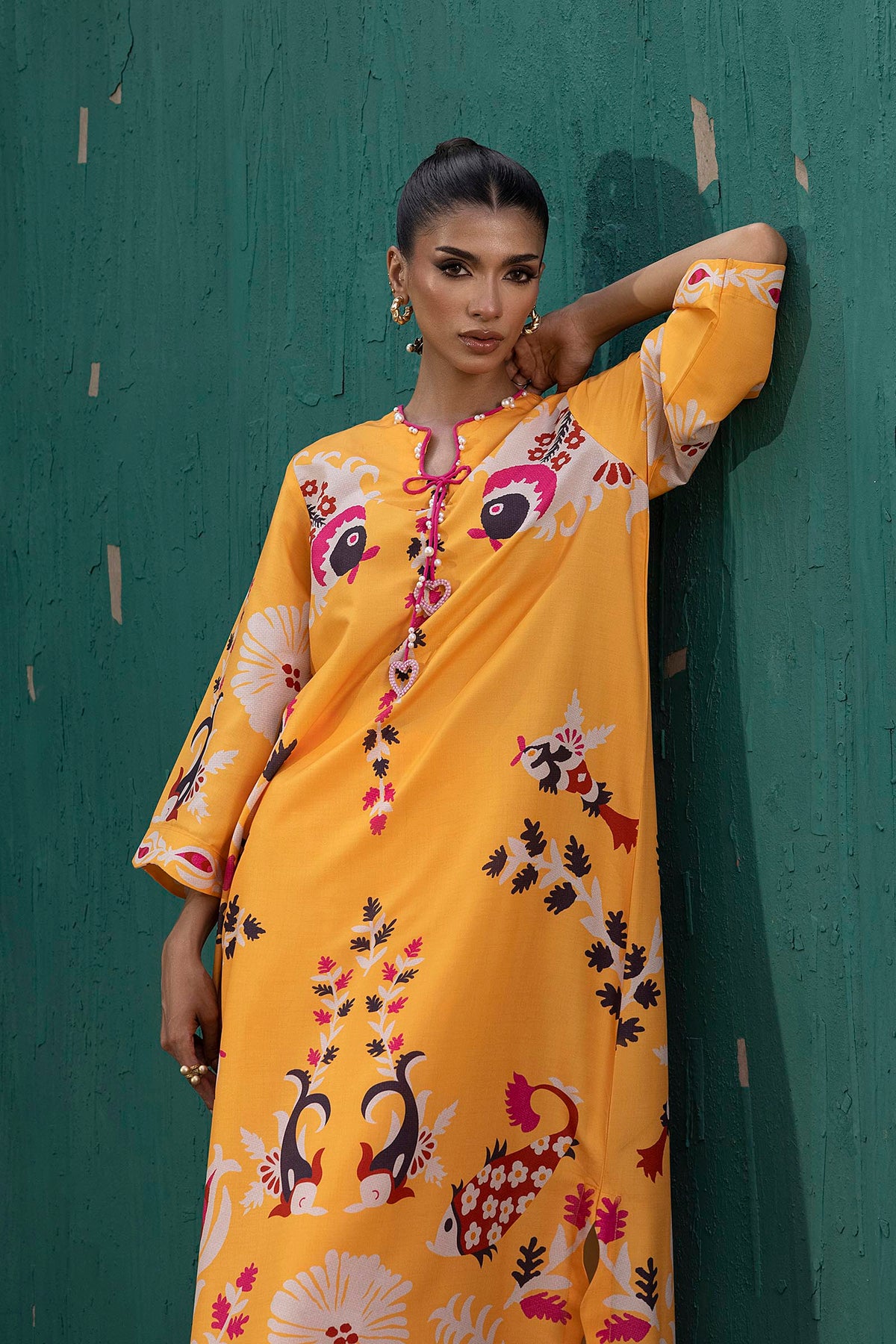 Stitched Printed Viscose Shirt+ Culotte