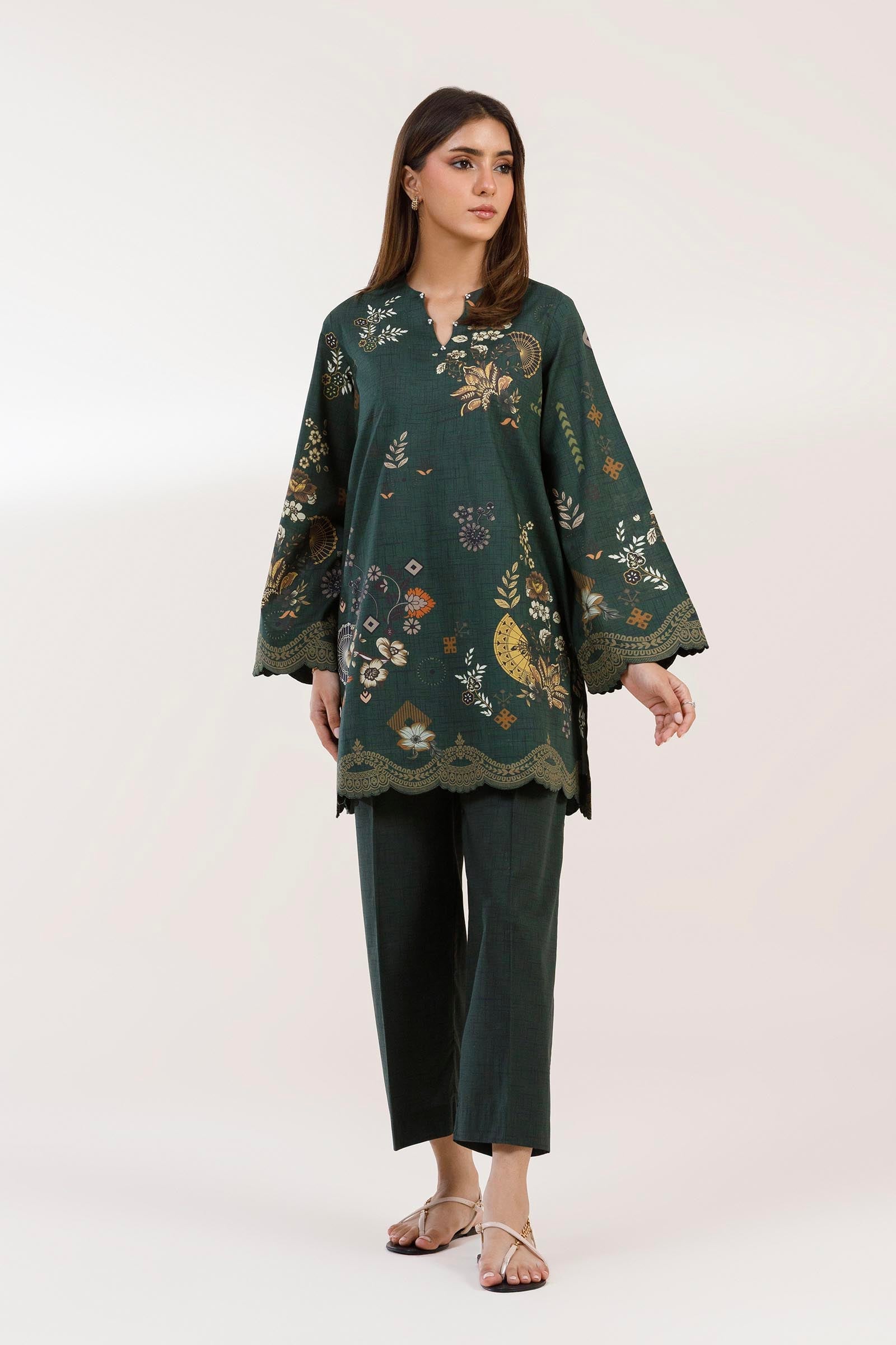 Stitched Printed Lawn Shirt+ Culotte