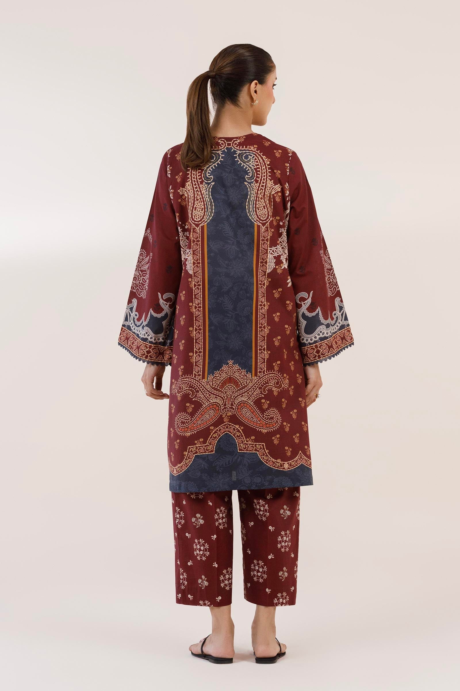 Stitched Printed Lawn Shirt+ Culotte