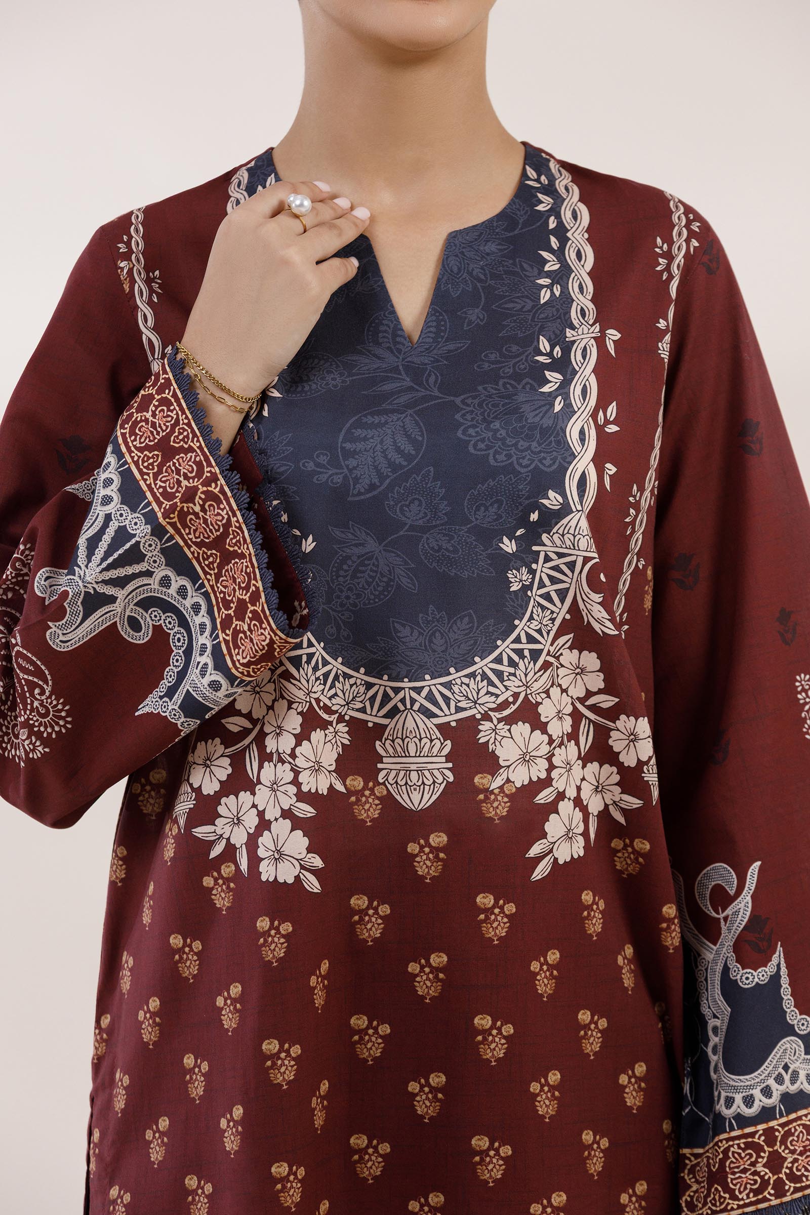 Stitched Printed Lawn Shirt+ Culotte