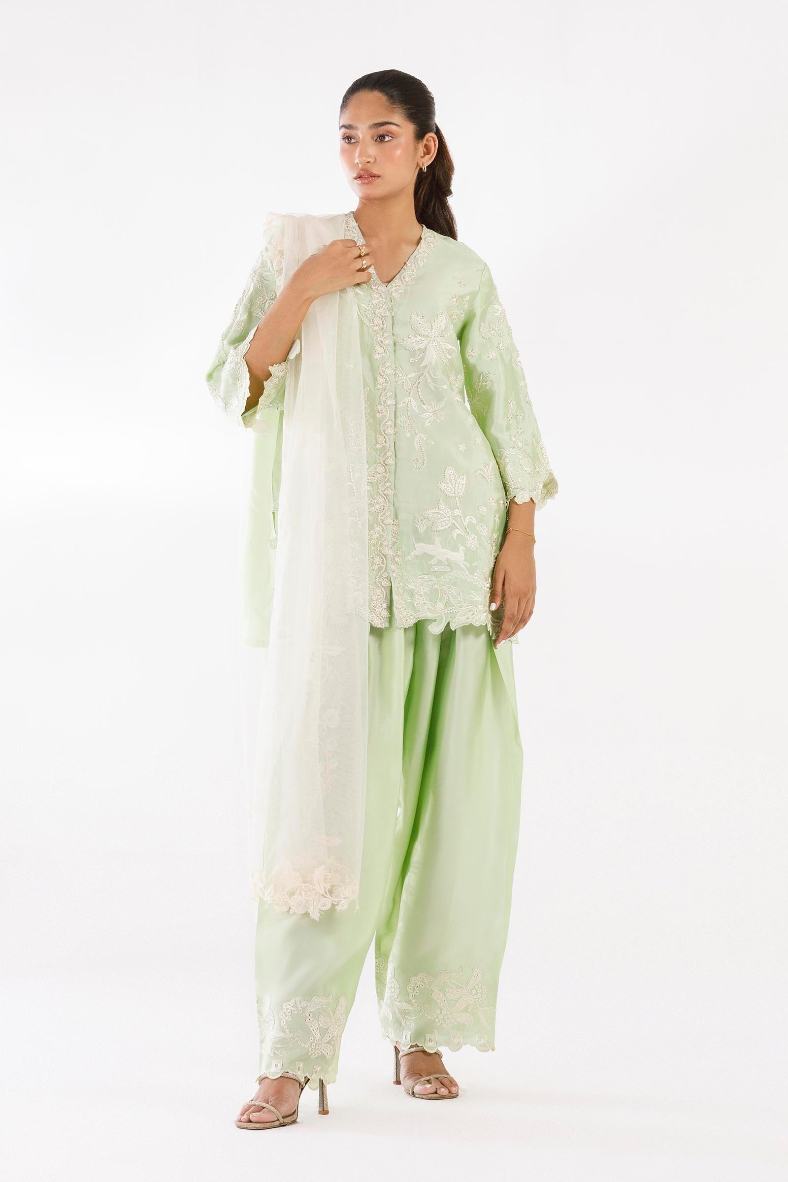 Stitched Poly Net Dupatta