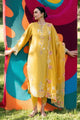 Yellow Embroidered Slub Dupatta
