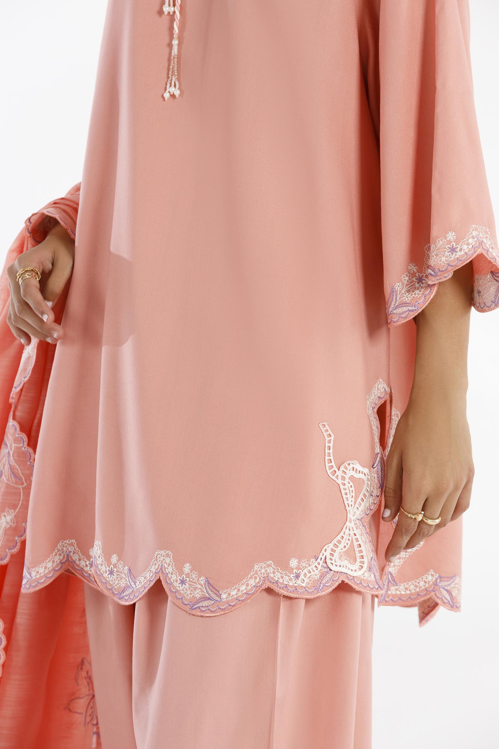 Stitched Embroidered Linen Suit