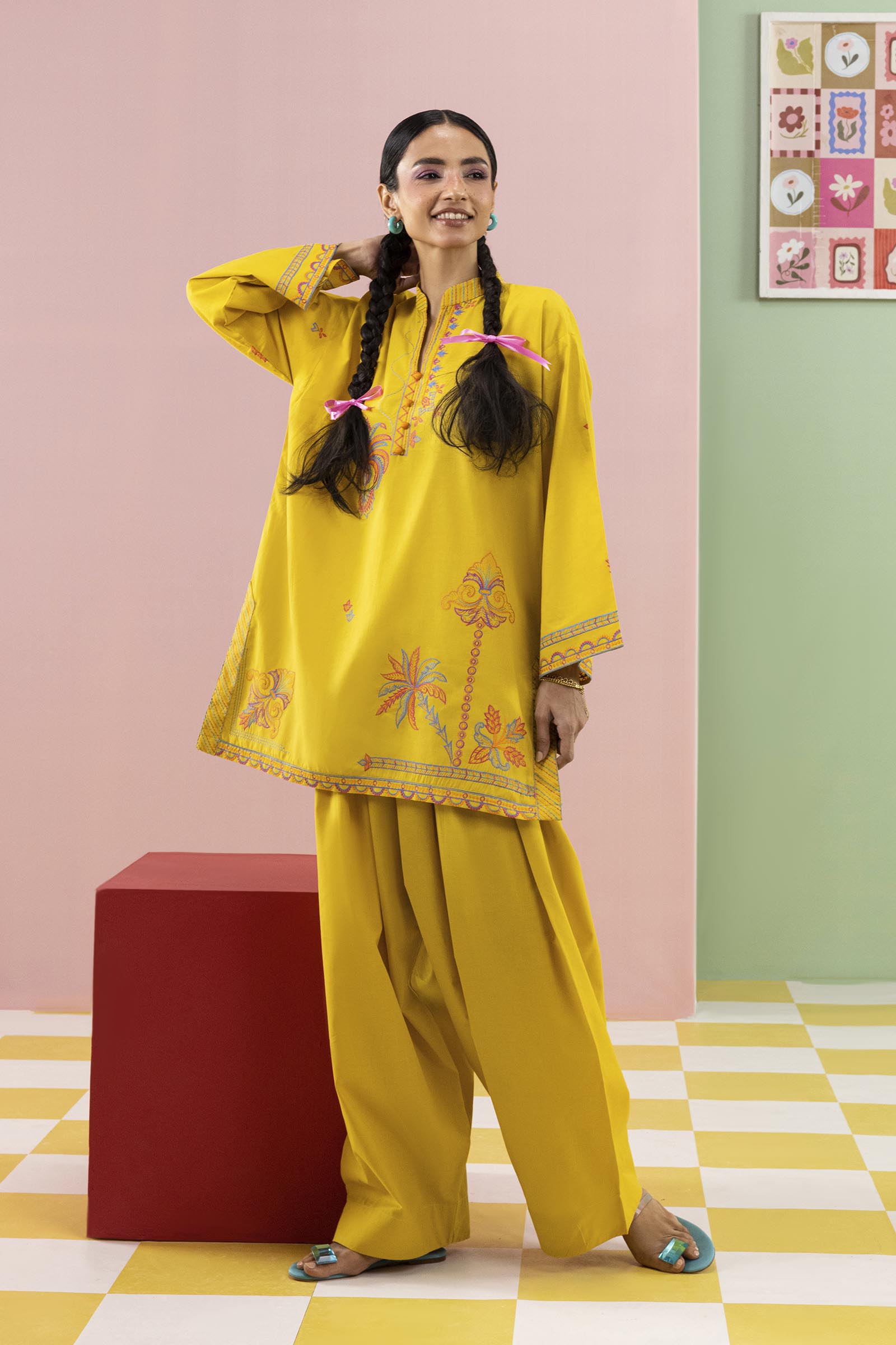 Stitched Embroidered Lawn Shirt+ Shalwar