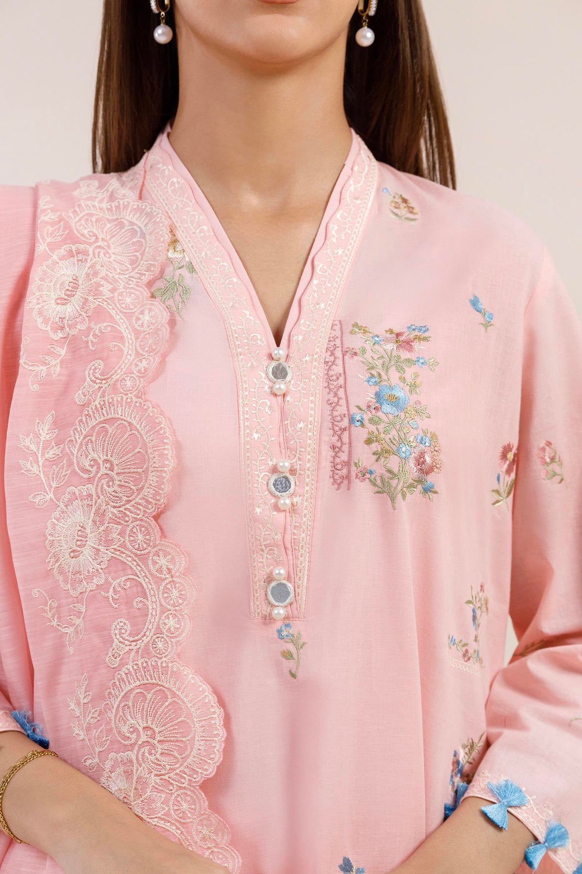 Stitched Embroidered Lawn Suit