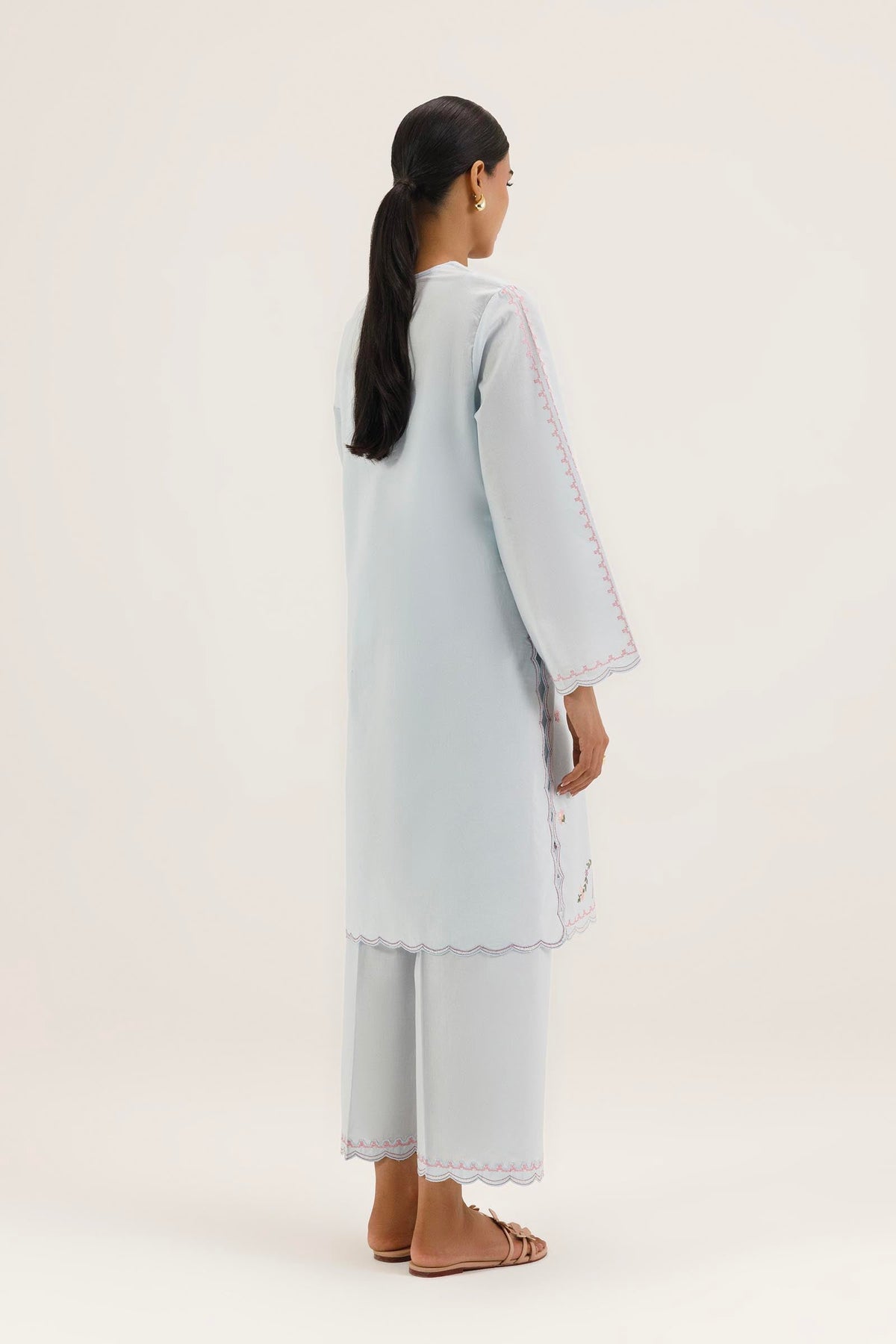 Stitched Embroidered Lawn Shirt+ Culotte