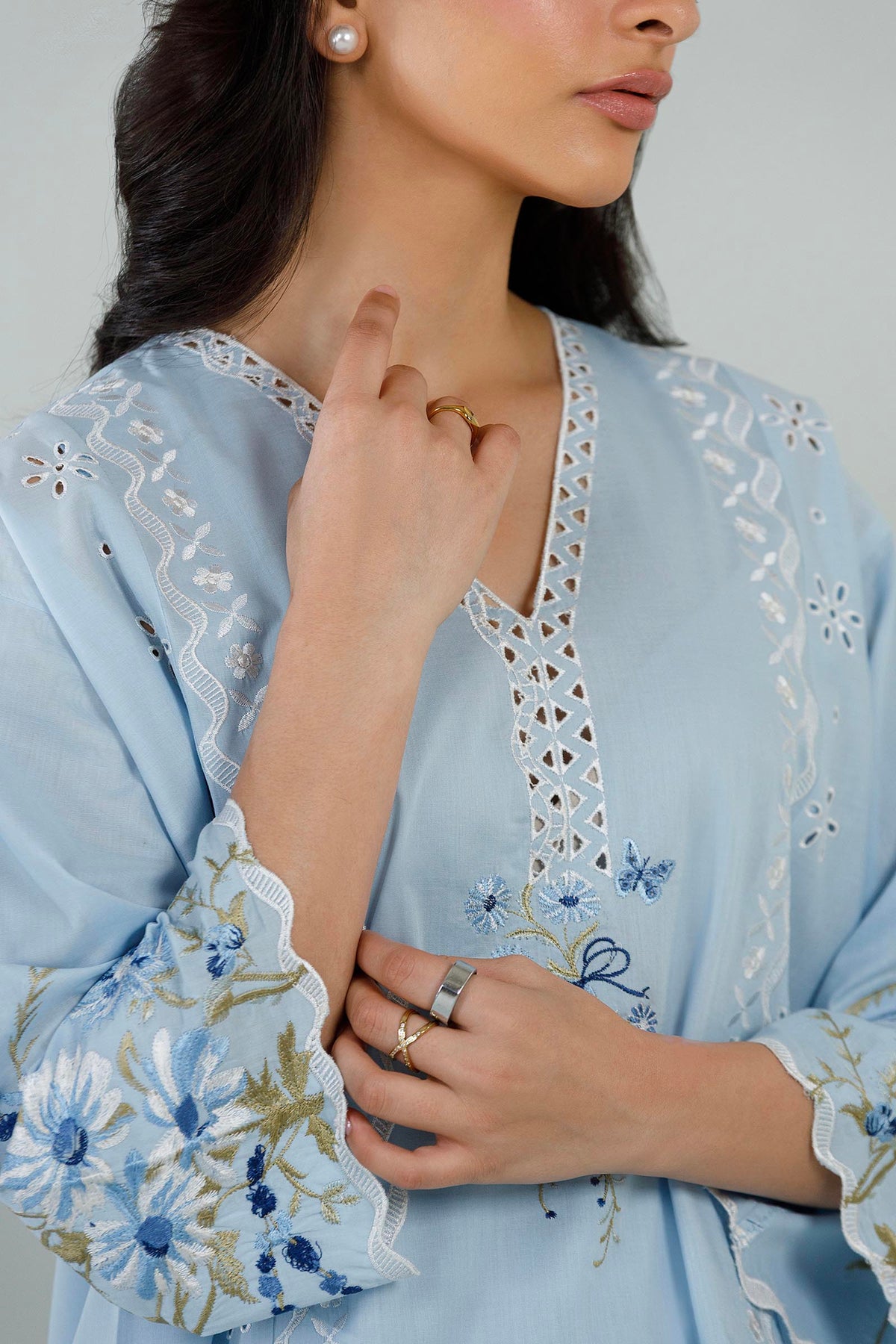 Stitched Embroidered Lawn Shirt+ Shalawar