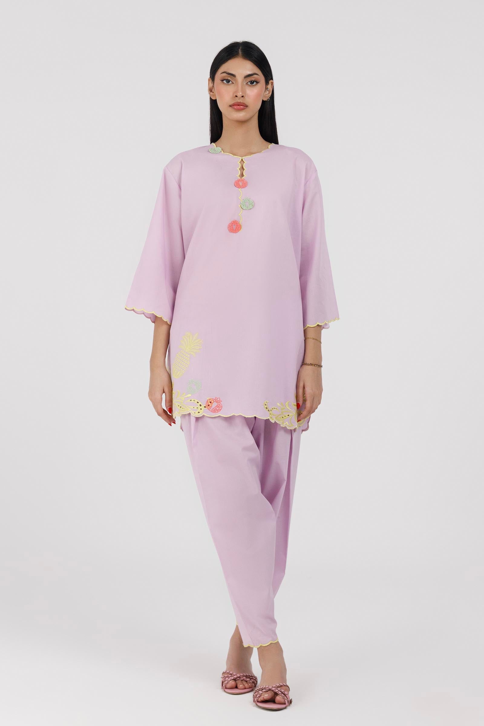 Stitched Embroidered Lawn Shirt+ Shawar