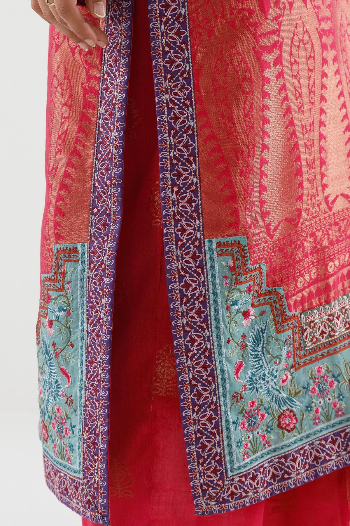Stitched Embroidered Jacquard Suit - 1000000095570