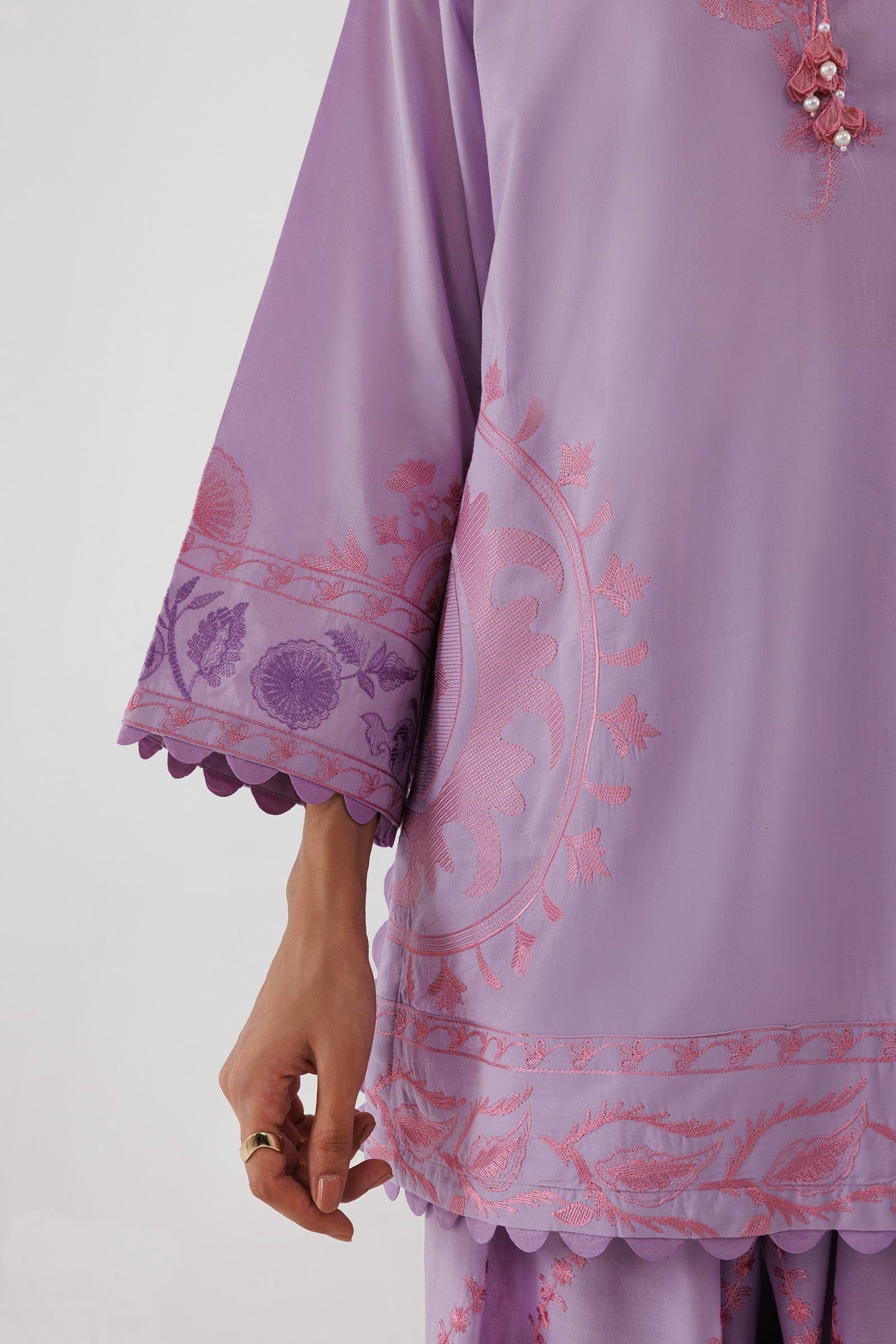 Stitched Embroidered Lawn Suit