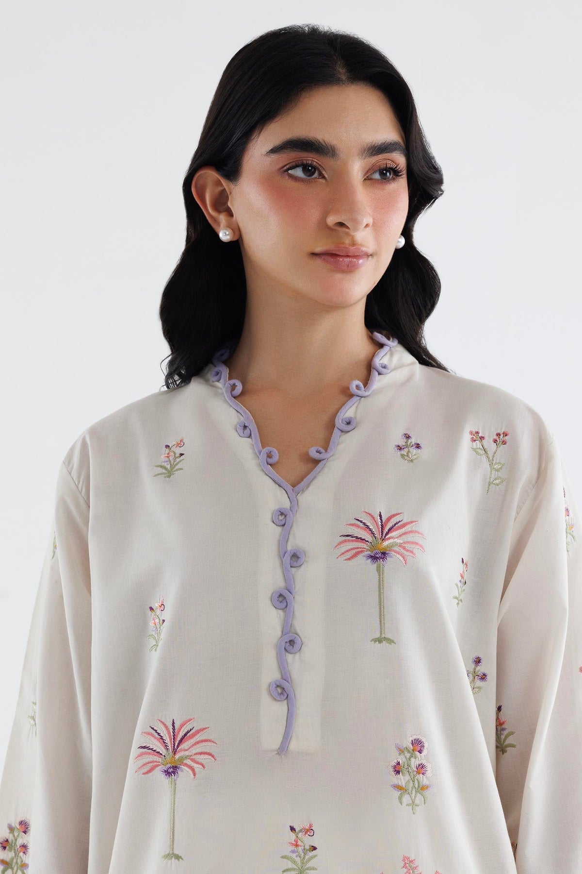 Stitched Embroidered Lawn Shirt+ Shalwar