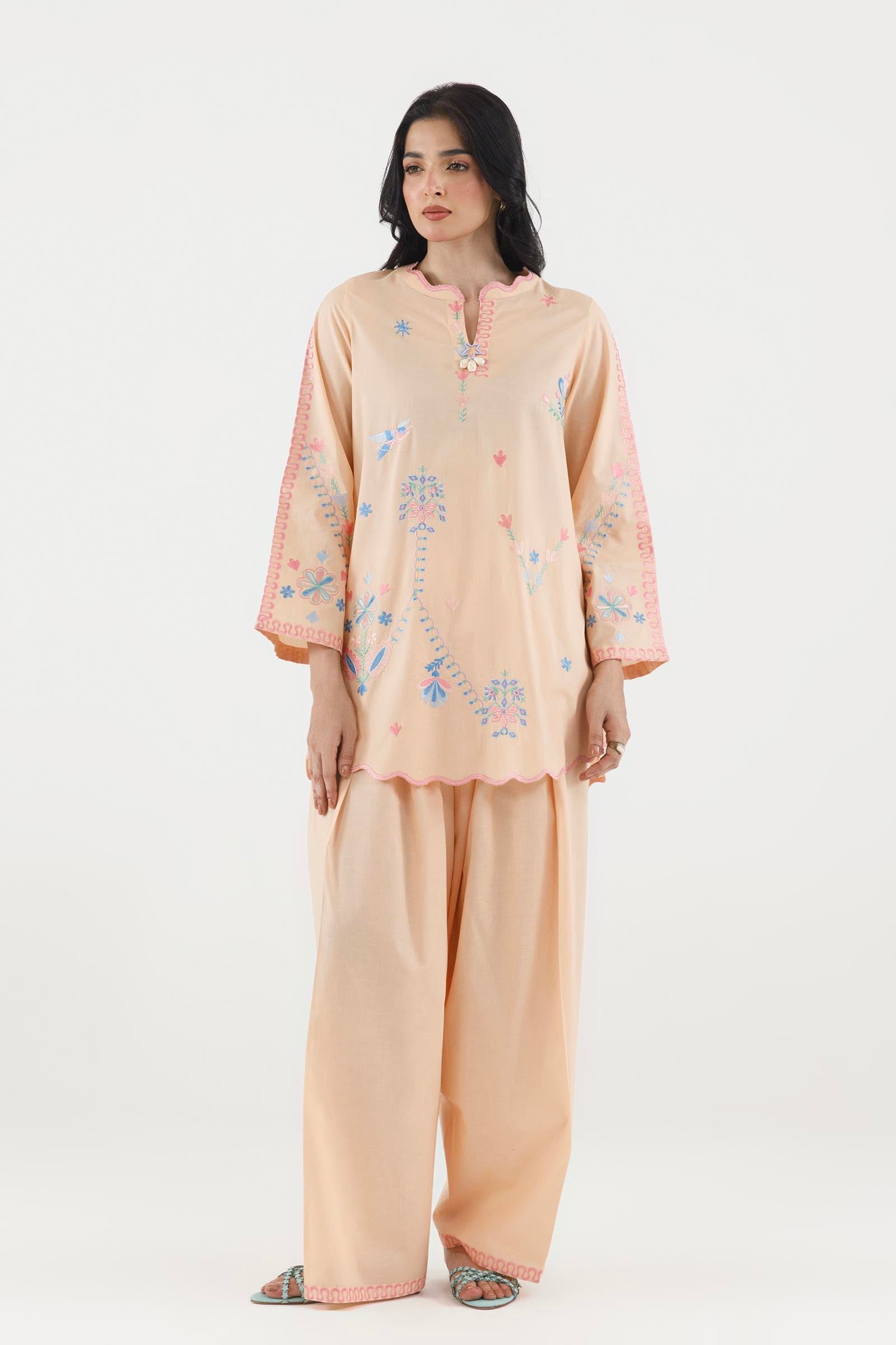 Stitched Embroidered Lawn Shirt+ Shalwar