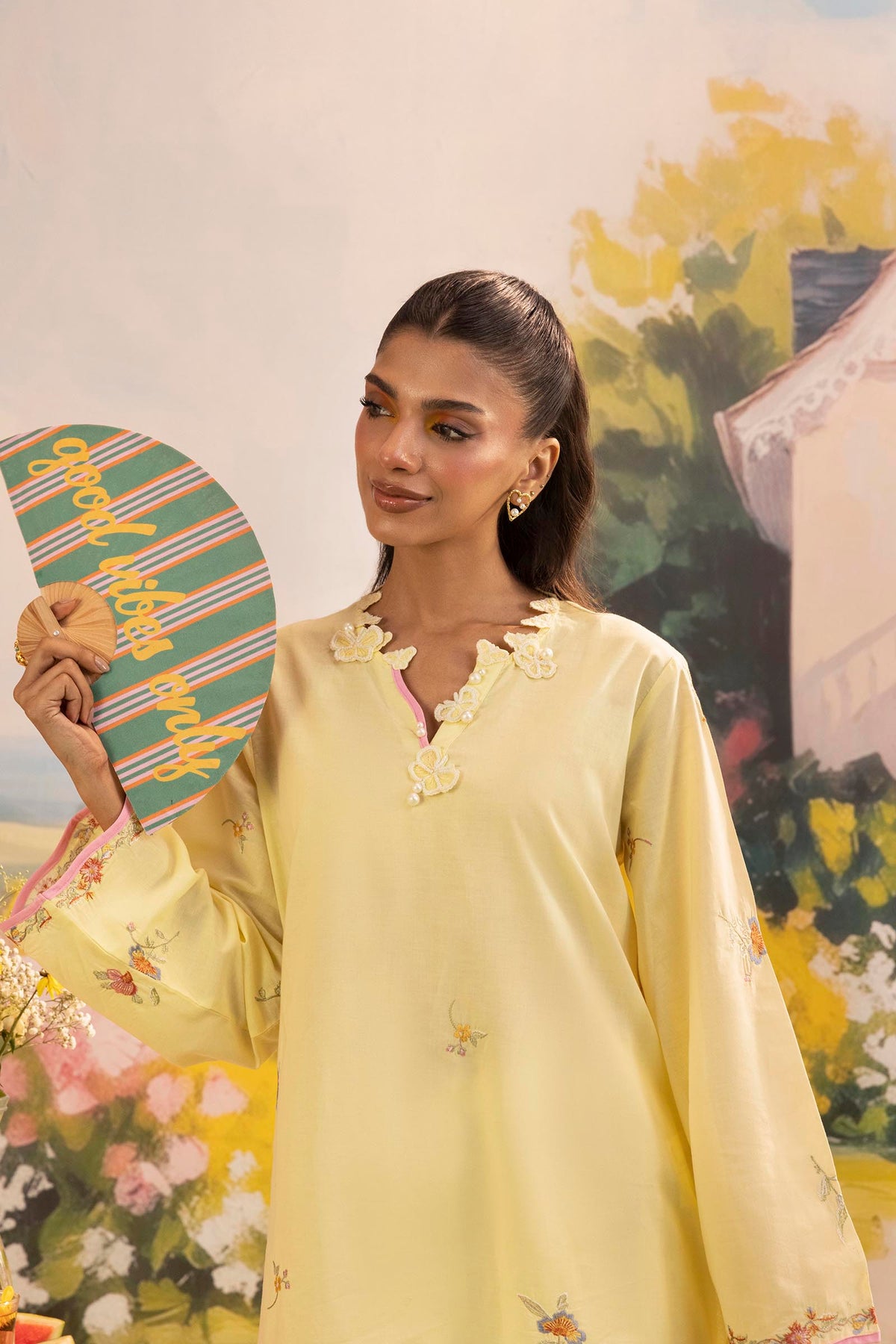 Stitched Embroidered Lawn Suit - 1000000093850