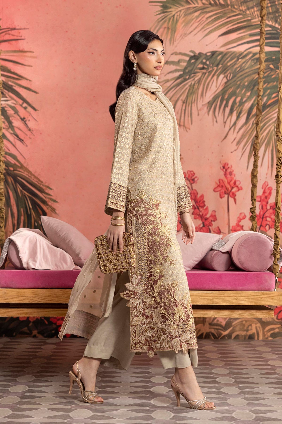 Stitched Embroidered Georgette Suit