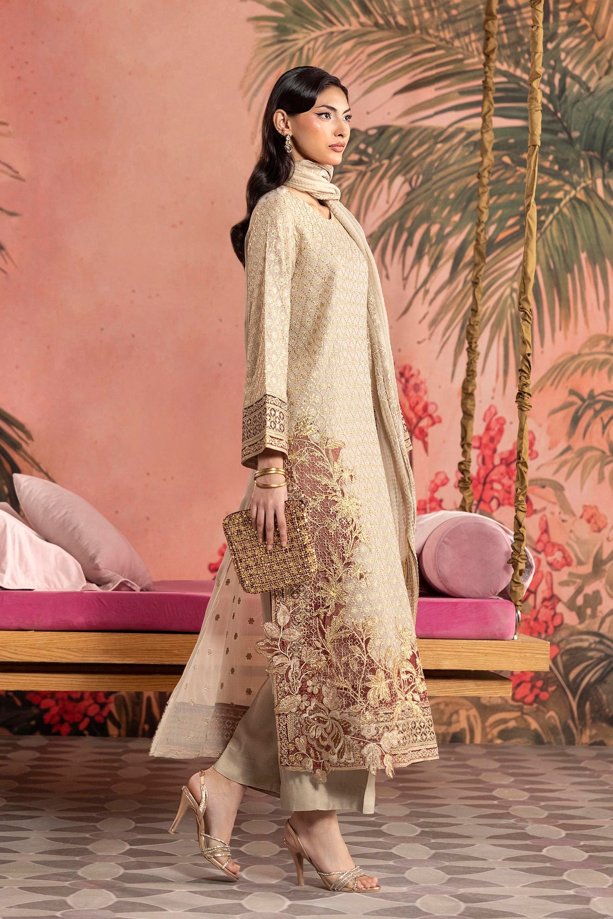 Stitched Embroidered Georgette Suit