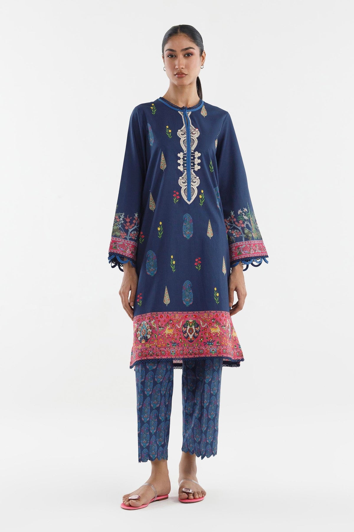 Stitched Printed Lawn Shirt+ Culotte